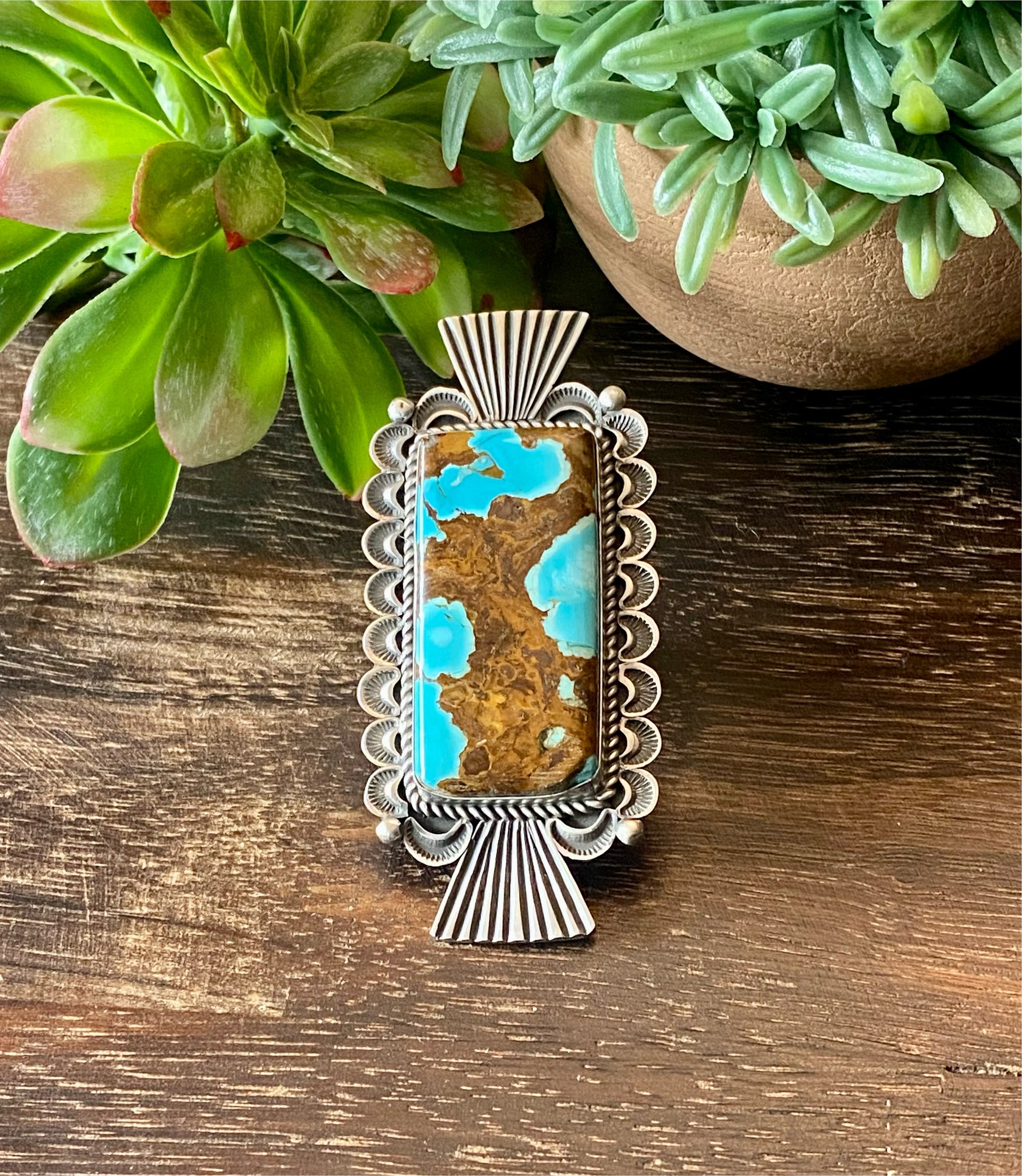 Alex Sanchez Natural #8 Turquoise & Sterling Silver Ring Size 9