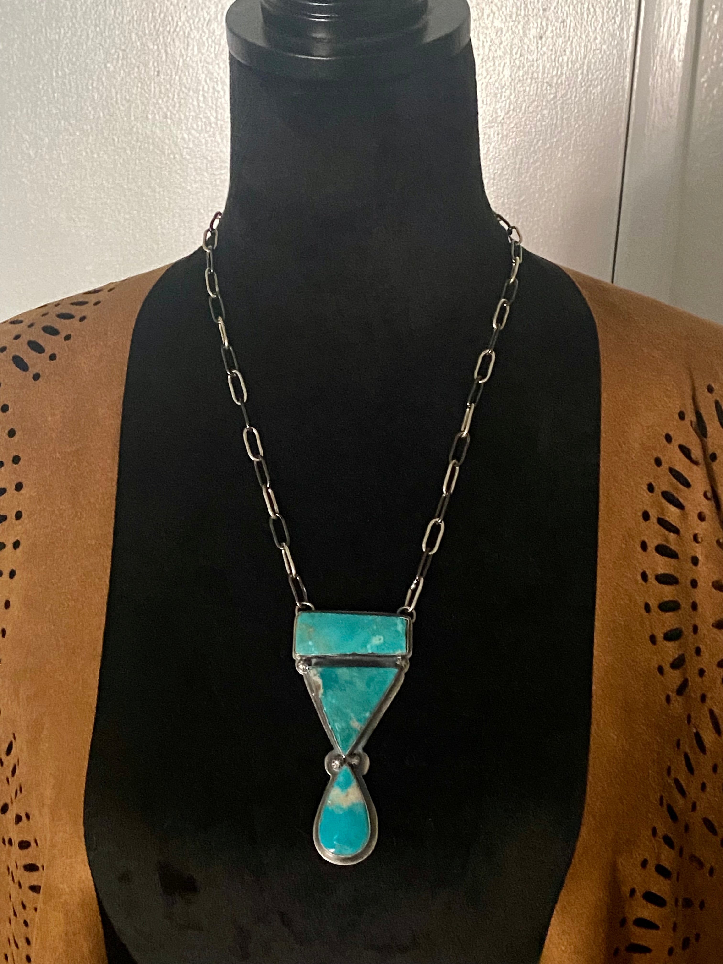 B. Sam Royston Turquoise & Sterling Silver Necklace