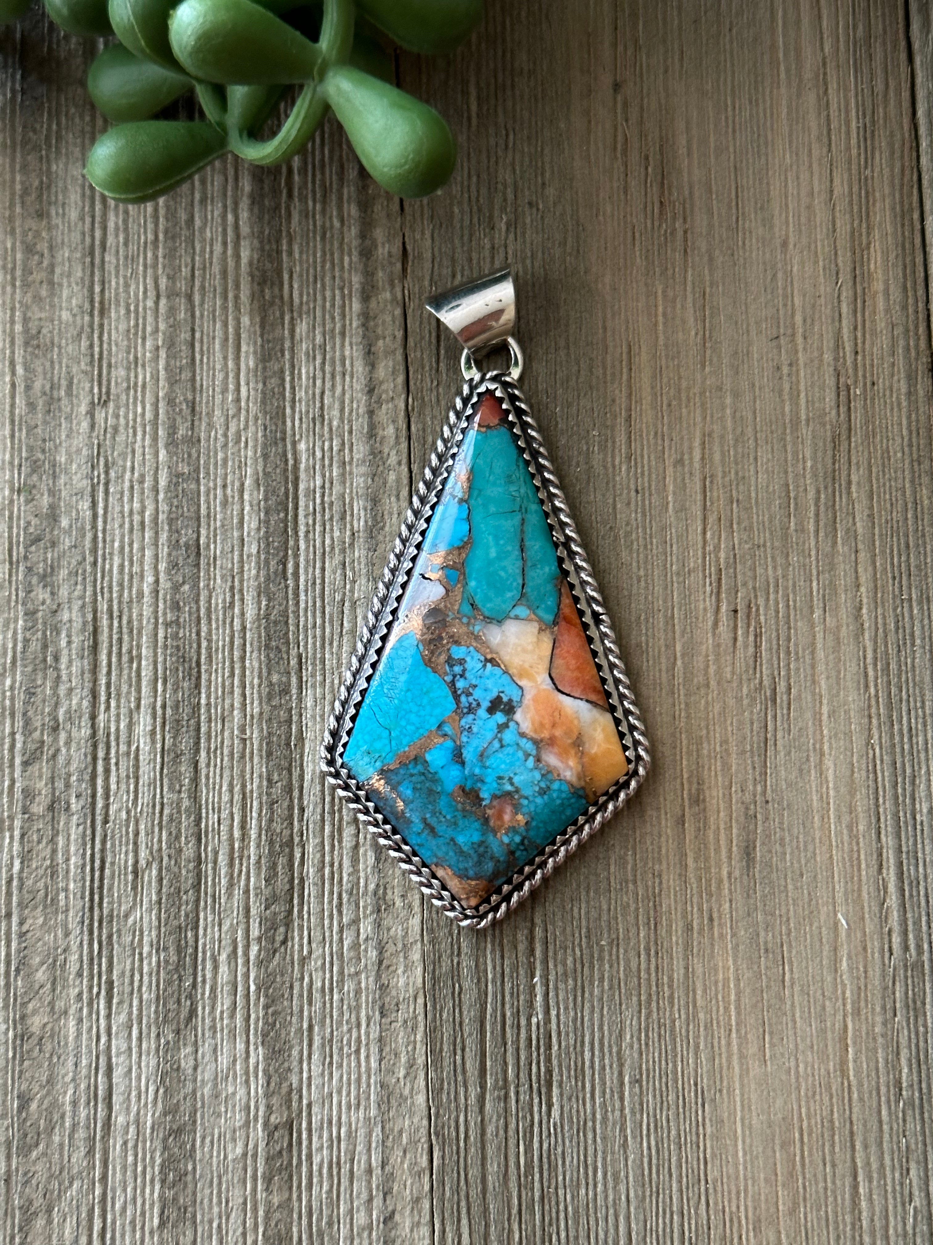 Elouise Kee Mohave Turquoise & Sterling Silver Pendant