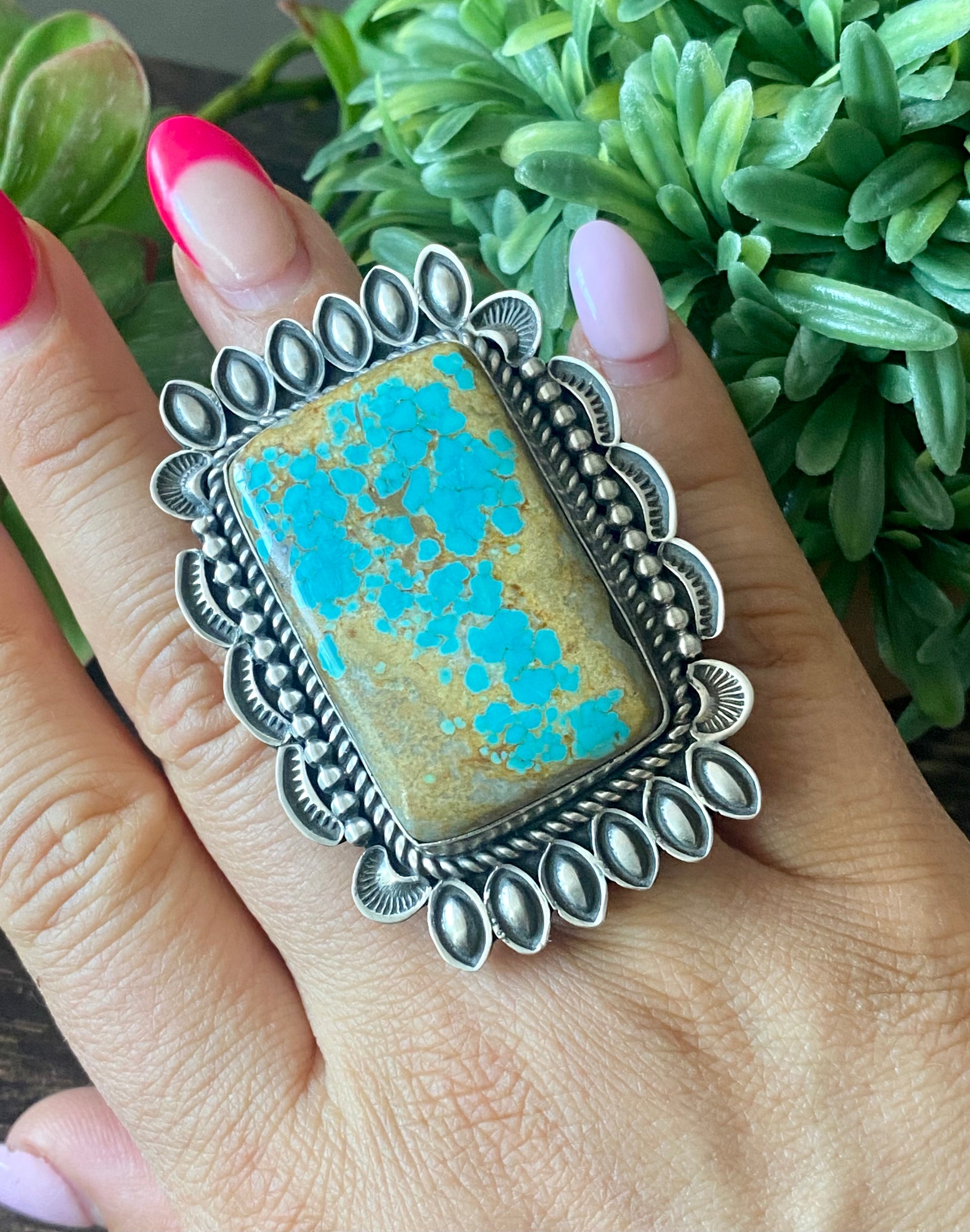 Alex Sanchez Royston Turquoise & Sterling Silver Ring Size 7.5