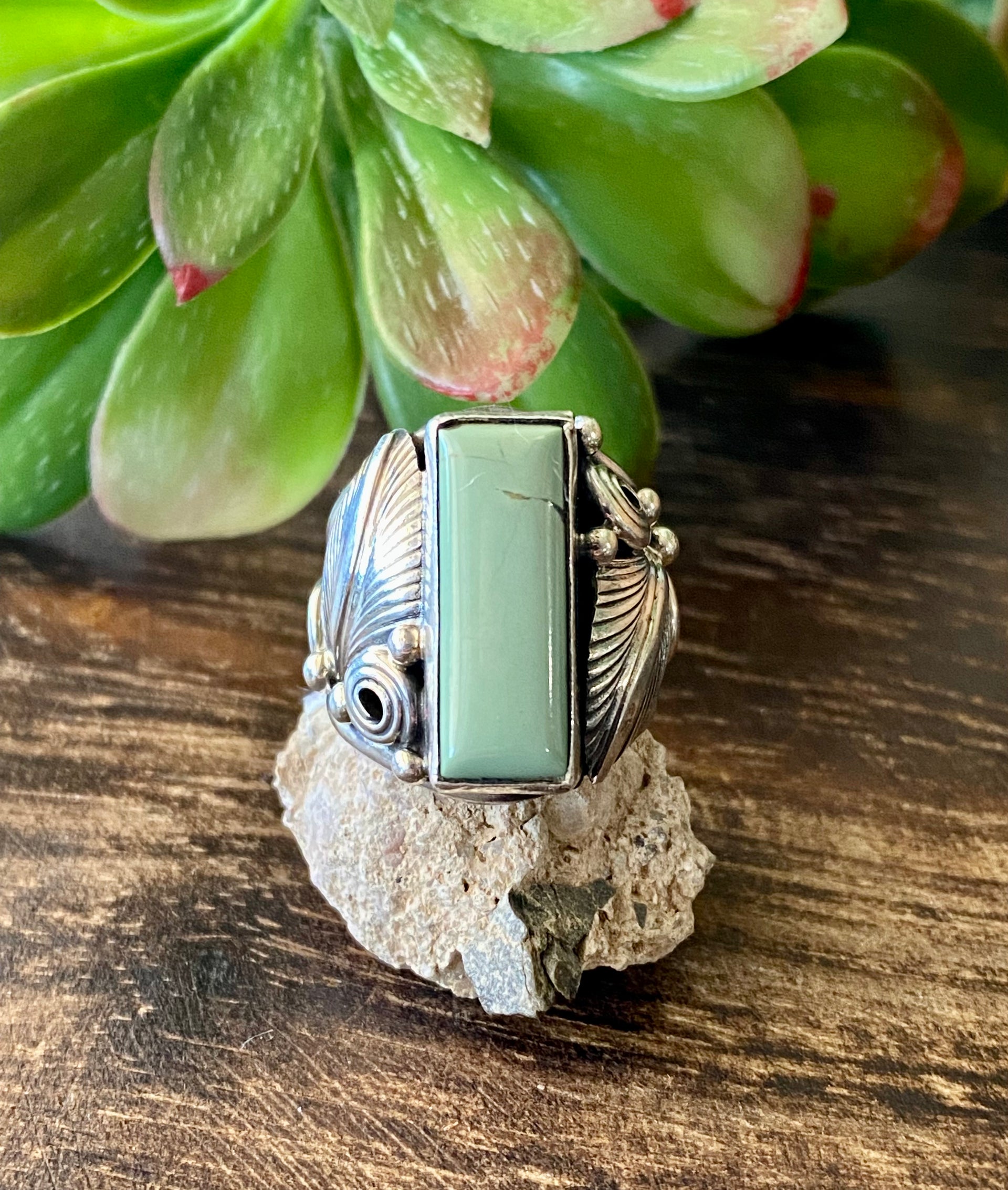Navajo Made Royston Turquoise & Sterling Silver Ring Size 5.75