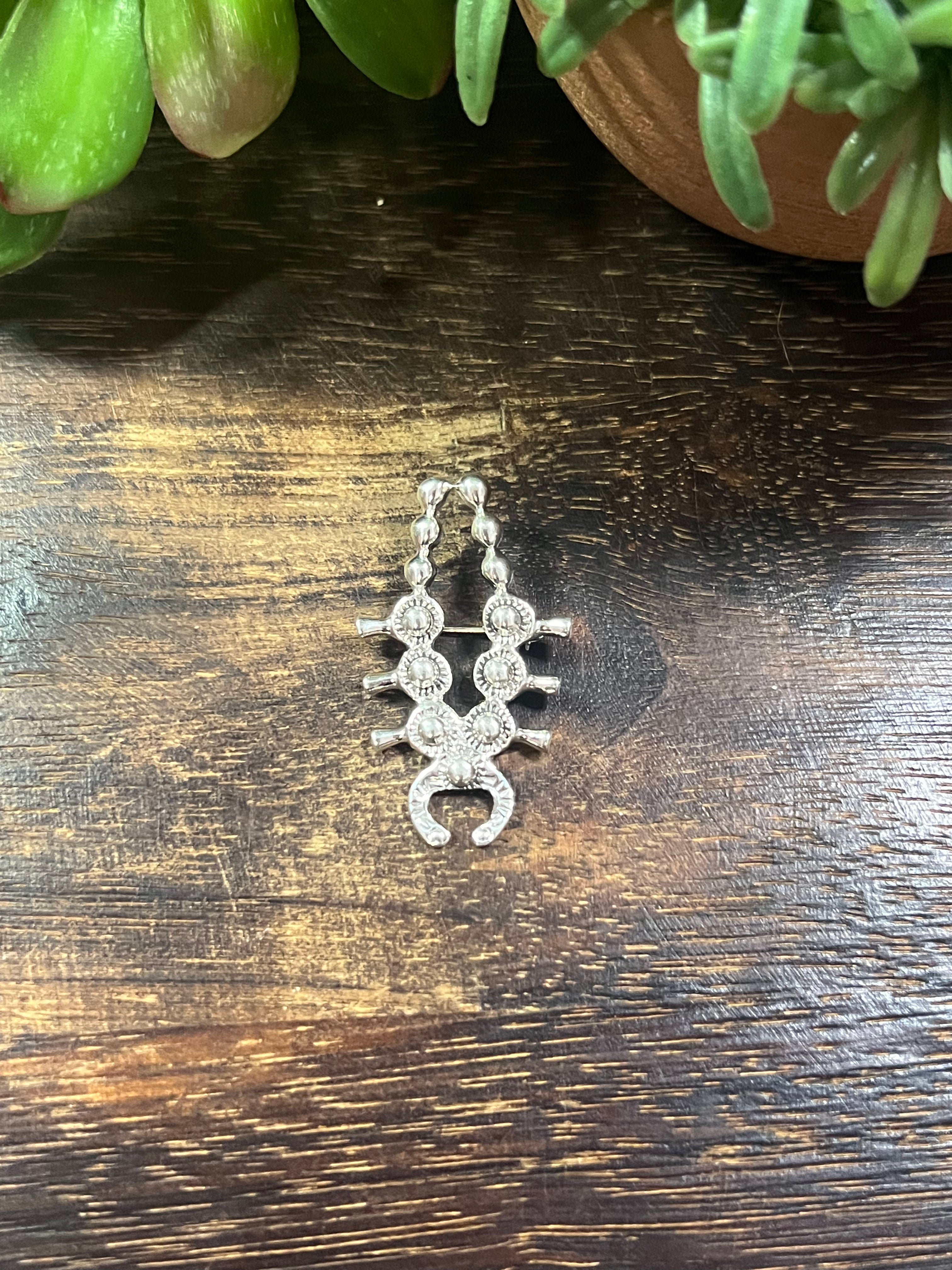 Navajo Made Sterling Silver Squash Blossom Pin