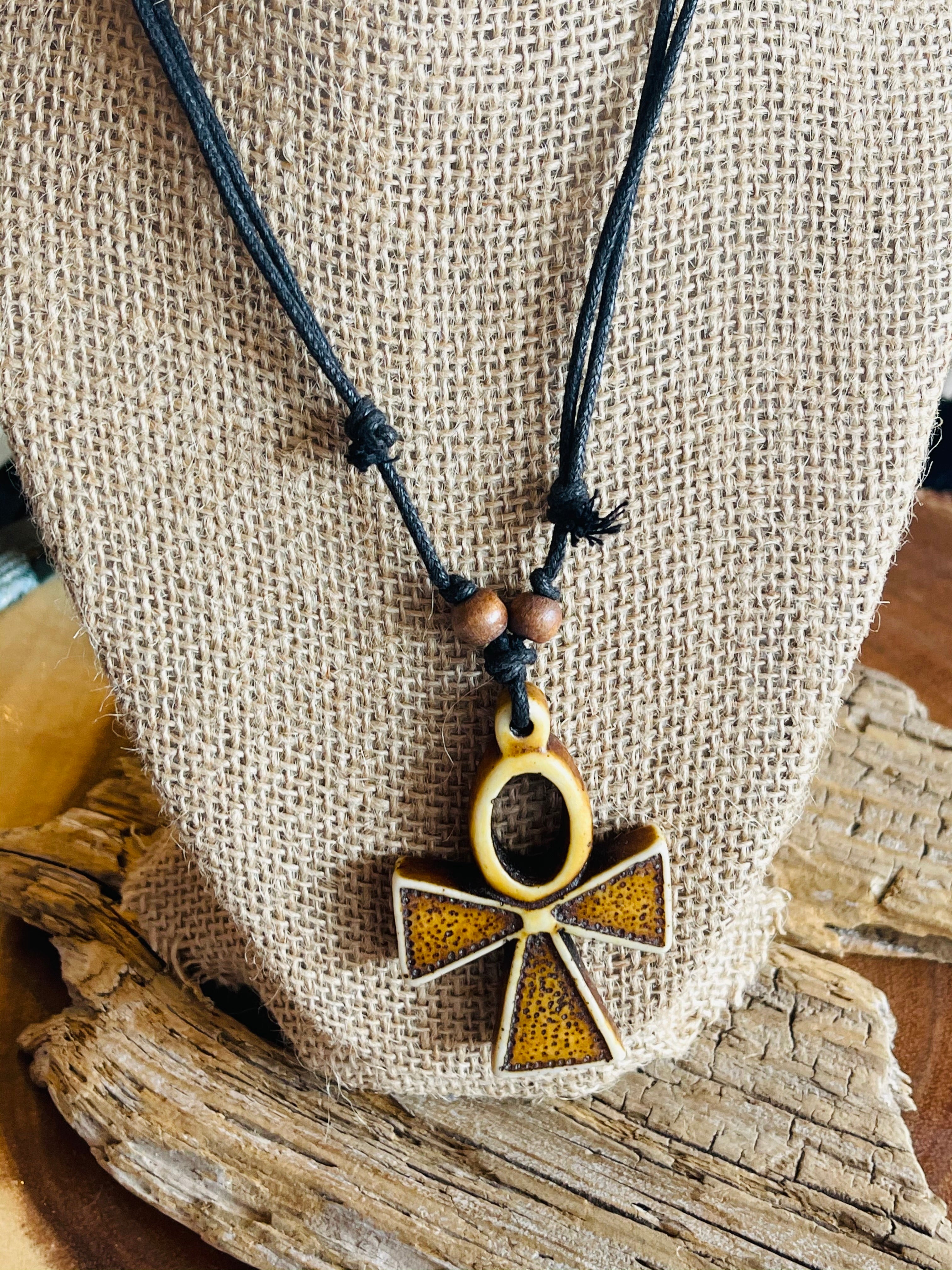 Handmade Wooden Cross Necklace