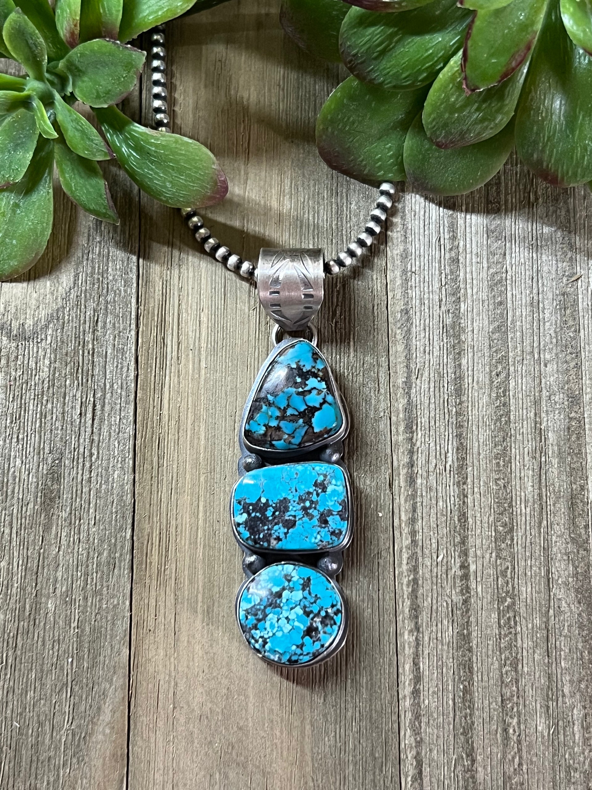 Sandra Nez Egyptian Turquoise & Sterling Silver Pendant