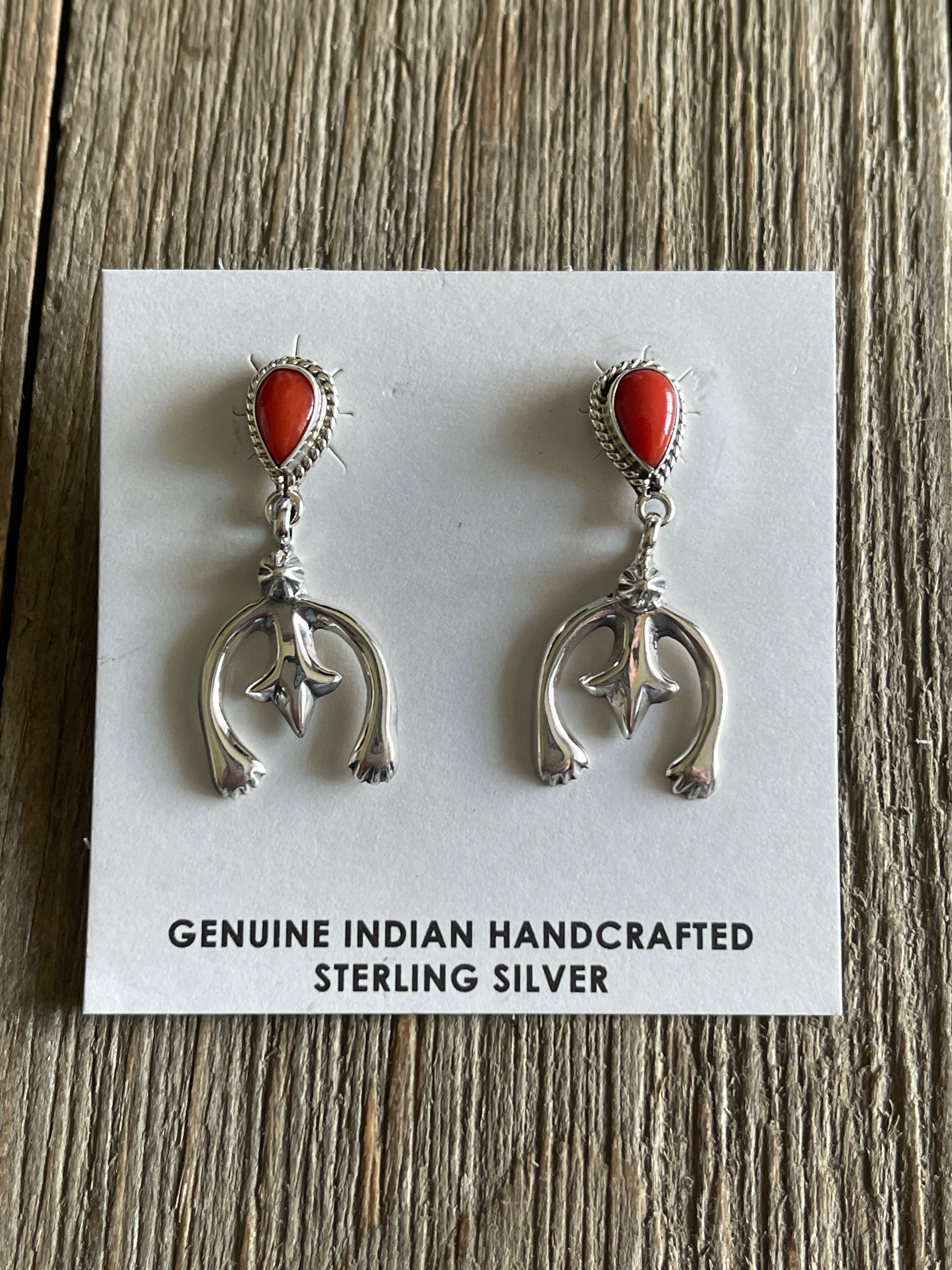 Annie Spencer Coral & Sterling Silver Naja Post Earrings