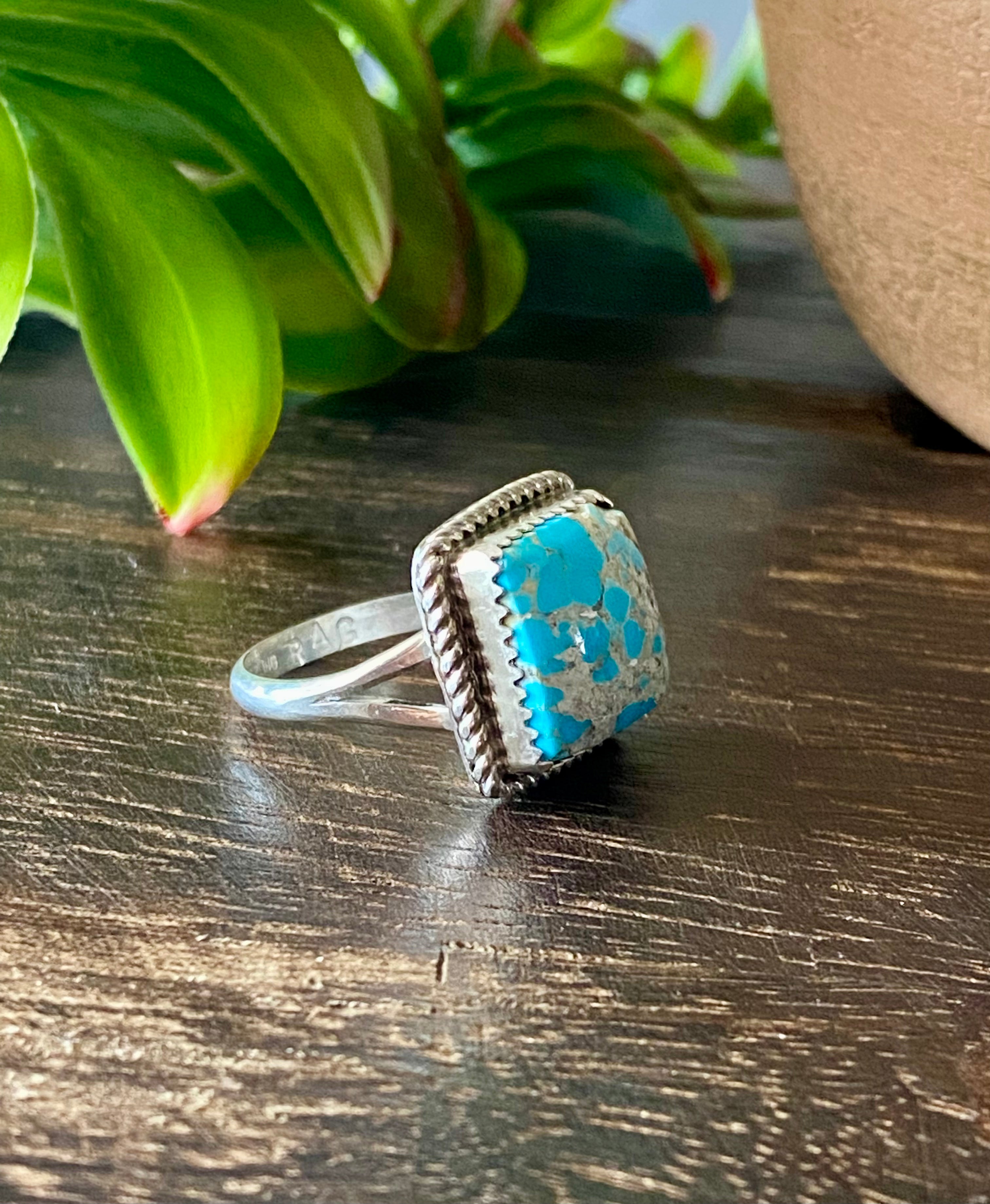 Reda Galvan South Hill Turquoise & Sterling Silver Ring Size 9.25