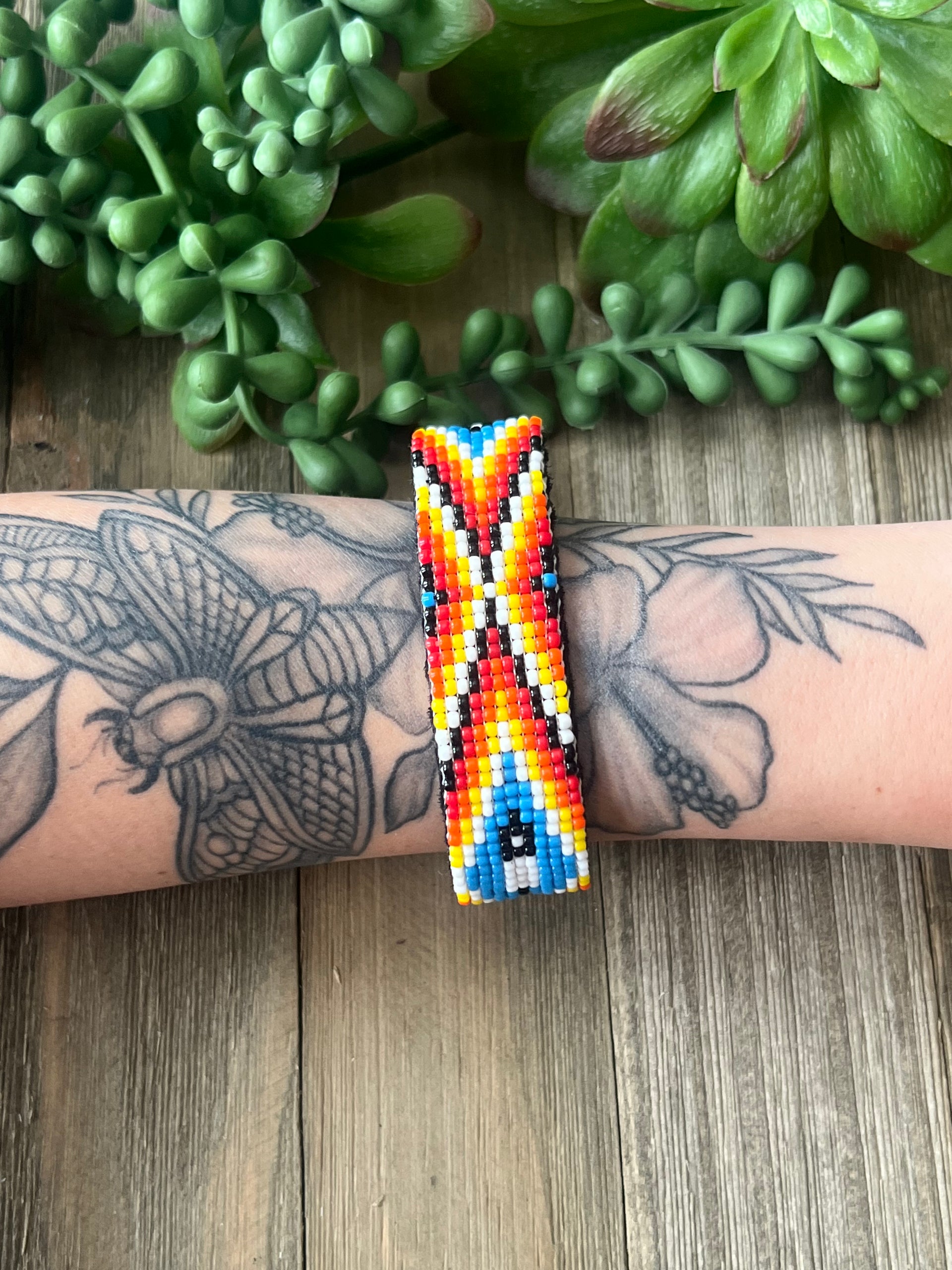 Navajo Made Beaded Bracelet Cuff