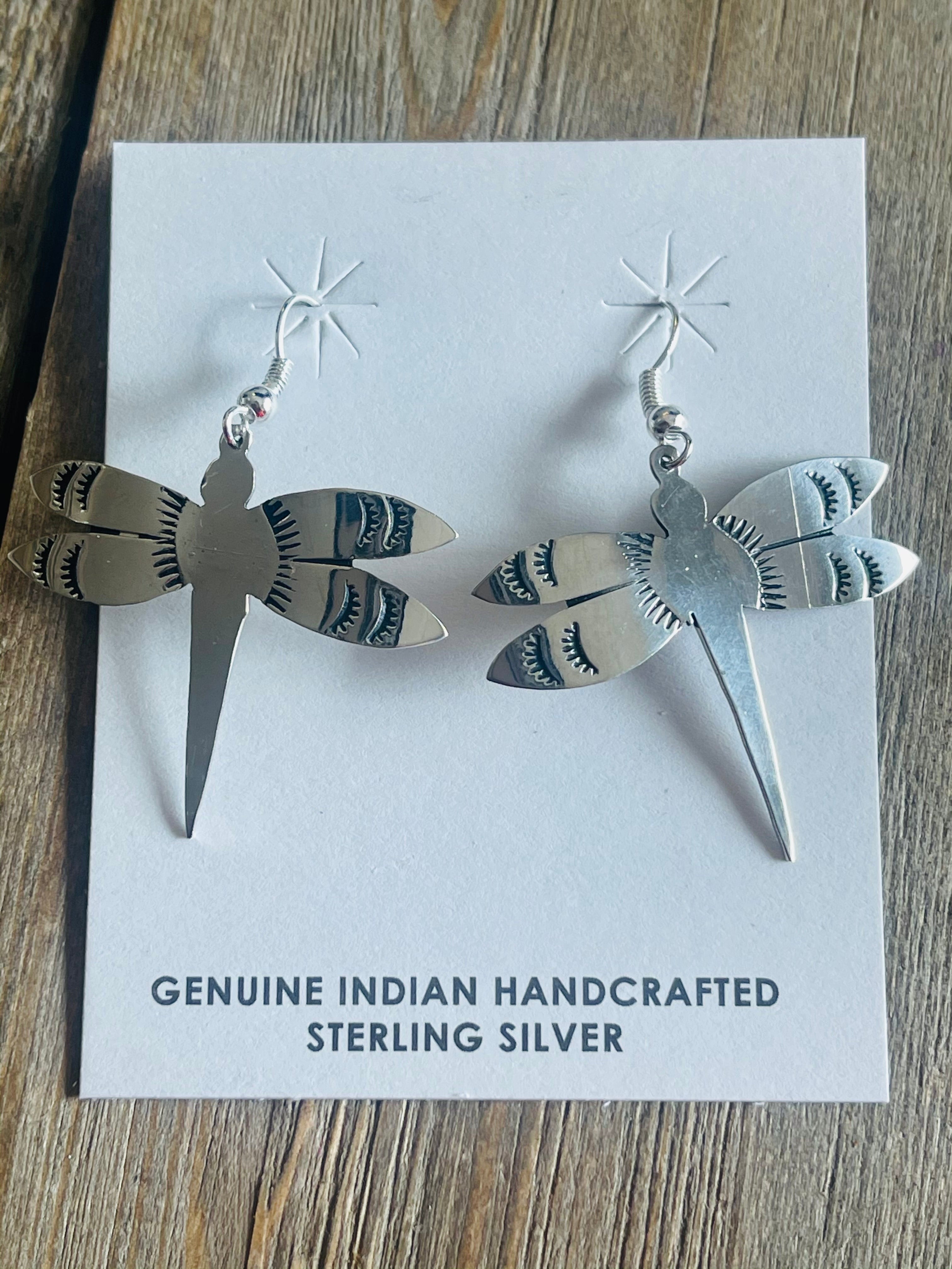 Navajo Sterling Silver Dragonfly Dangles