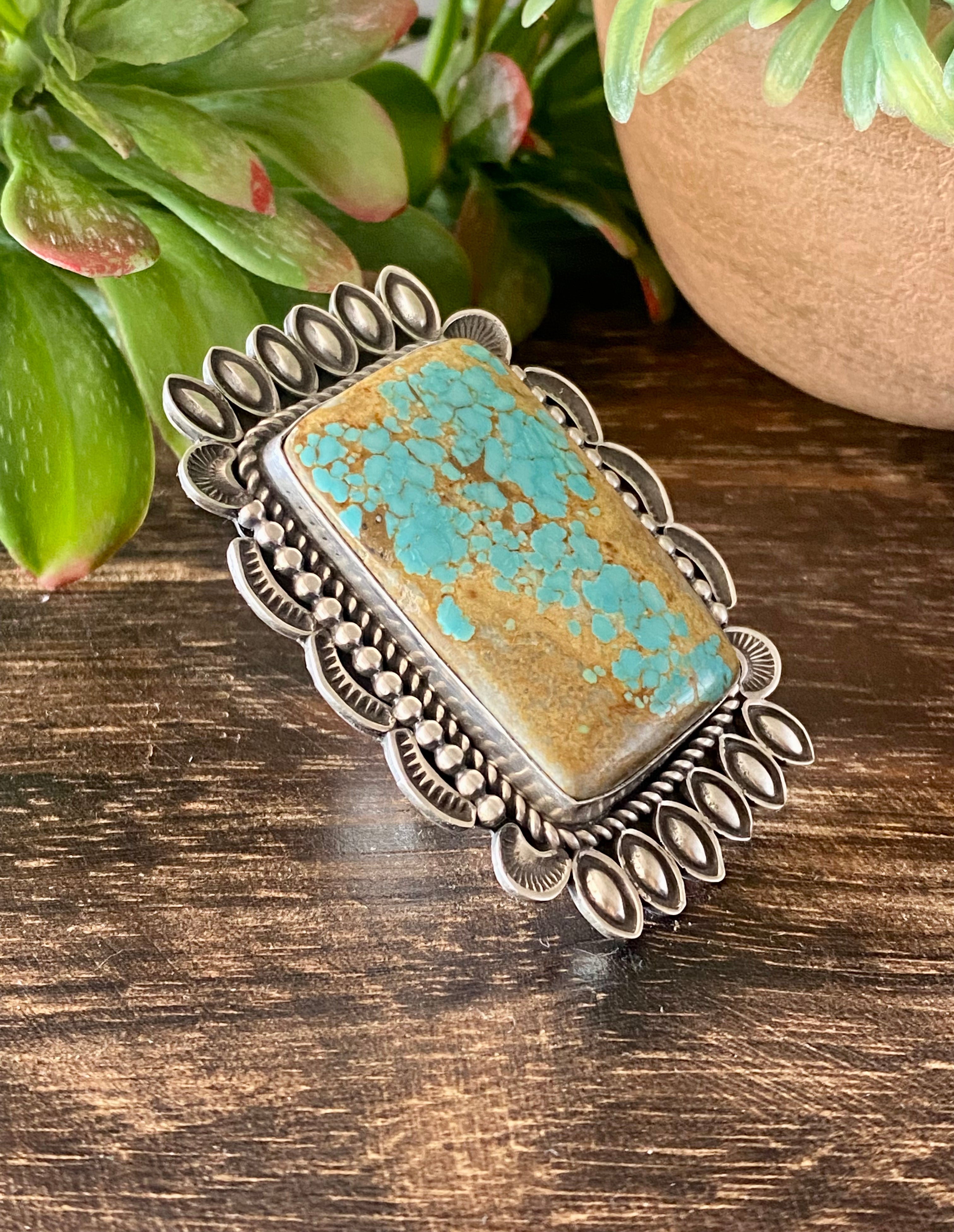 Alex Sanchez Royston Turquoise & Sterling Silver Ring Size 7.5