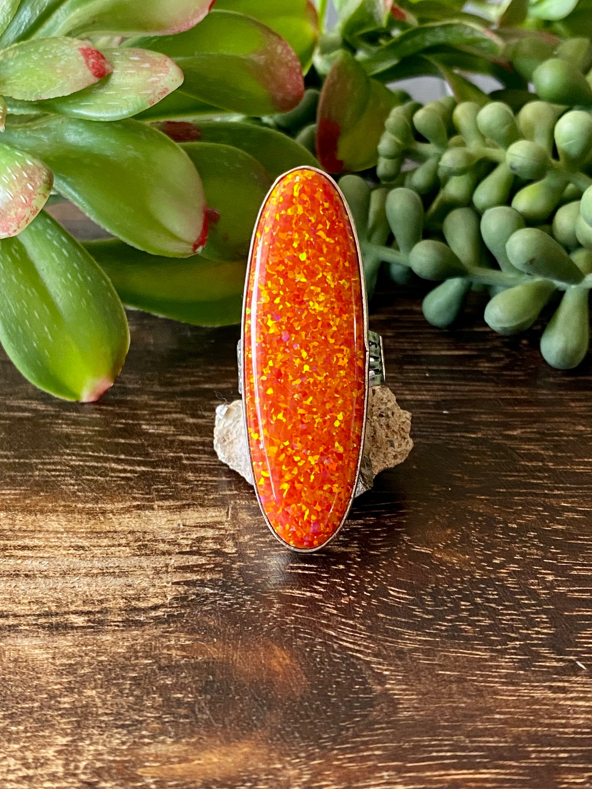 Patrick Yazzie Opal & Sterling Silver Ring Size 8