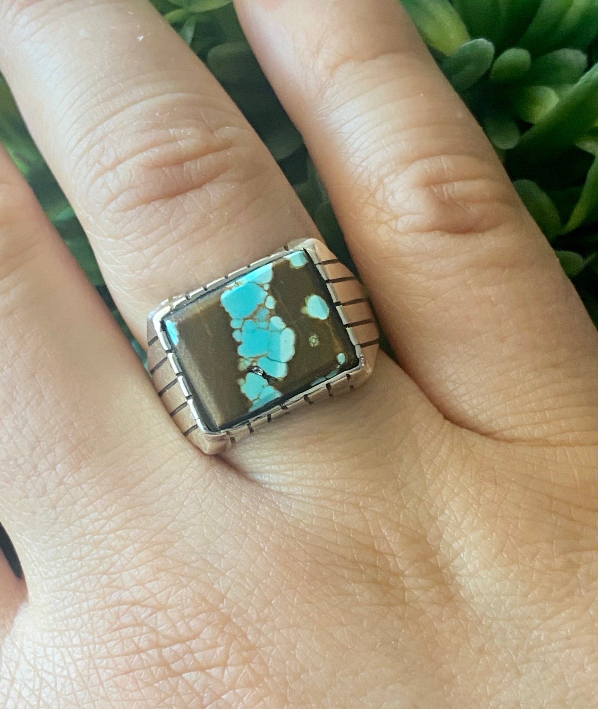 Trevor Jack #8 Turquoise & Sterling Silver Ring Size 9.5
