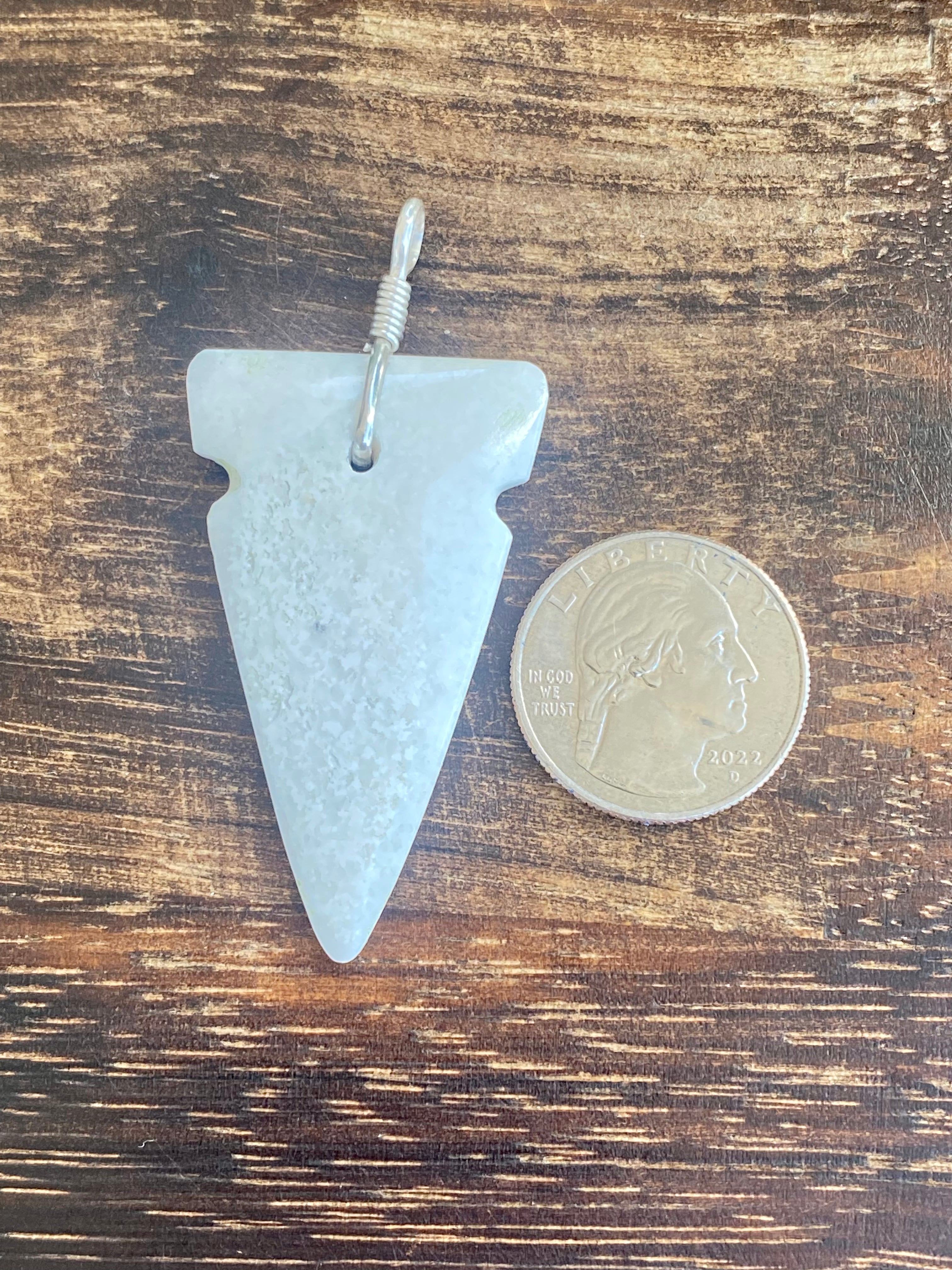 Navajo Made Jasper & Sterling Silver Arrowhead Pendant