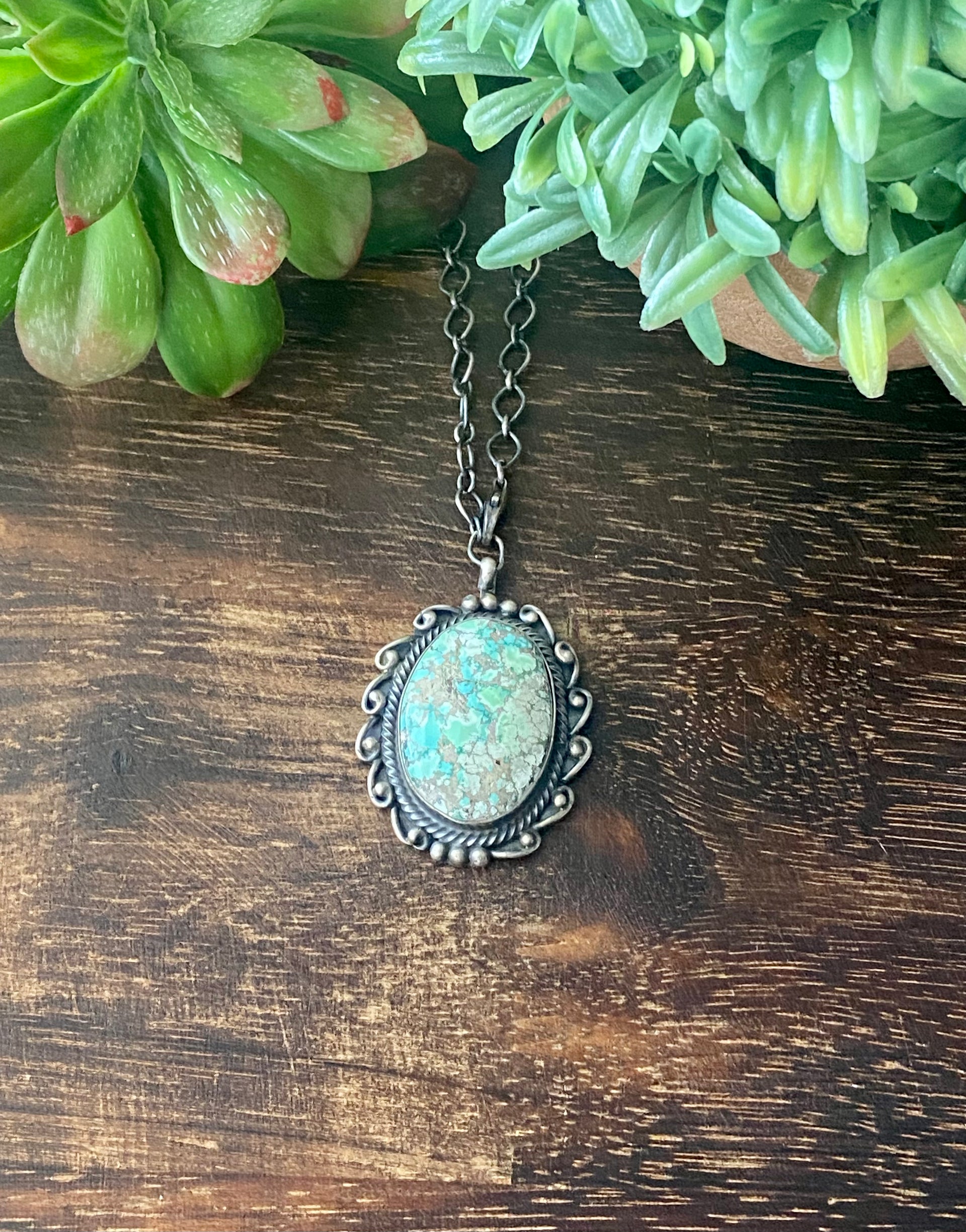 Sheila Becenti Dry Creek Turquoise & Sterling Silver Necklace