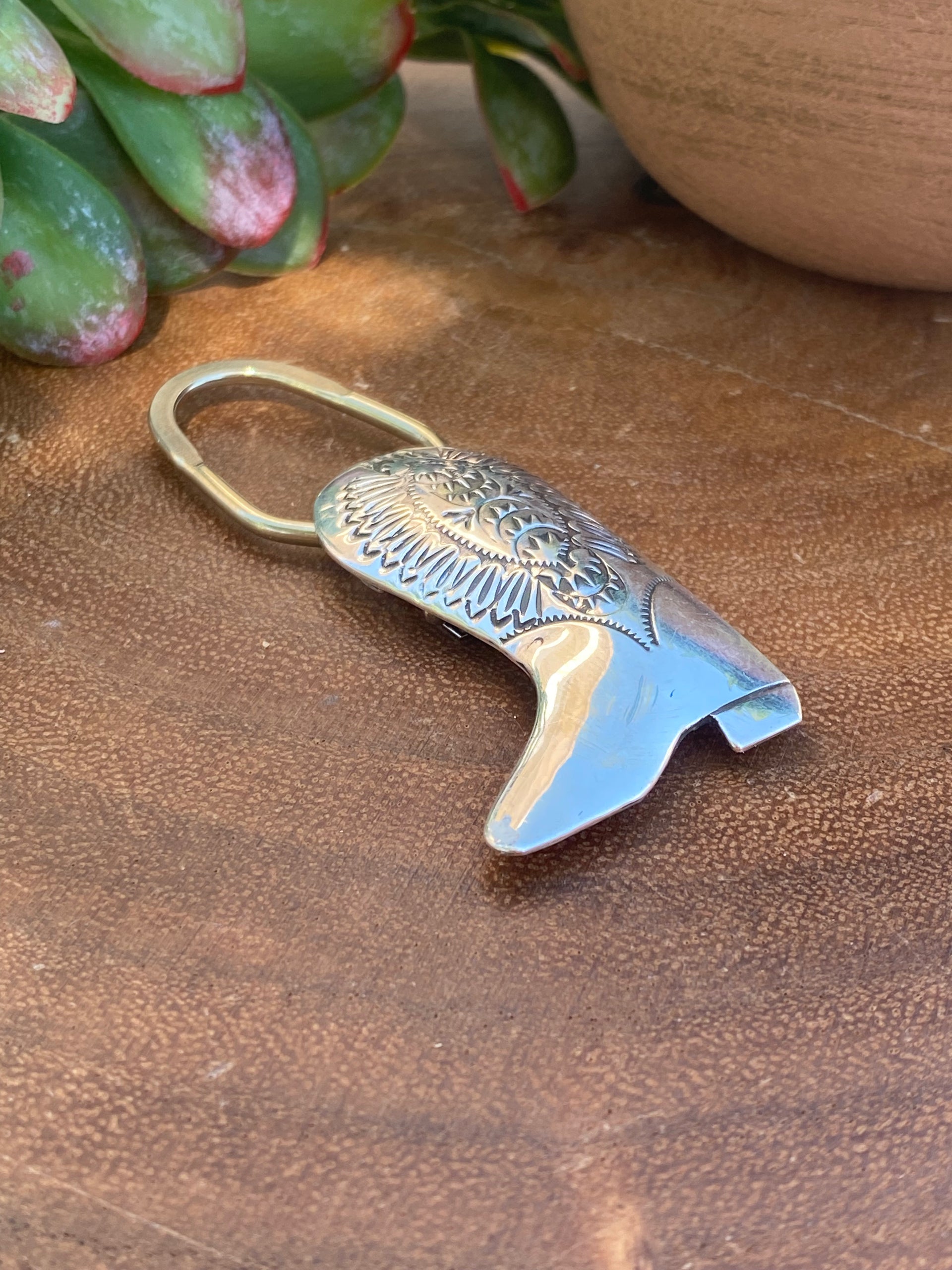 Shirley Skeets Sterling Silver Boot Keychain