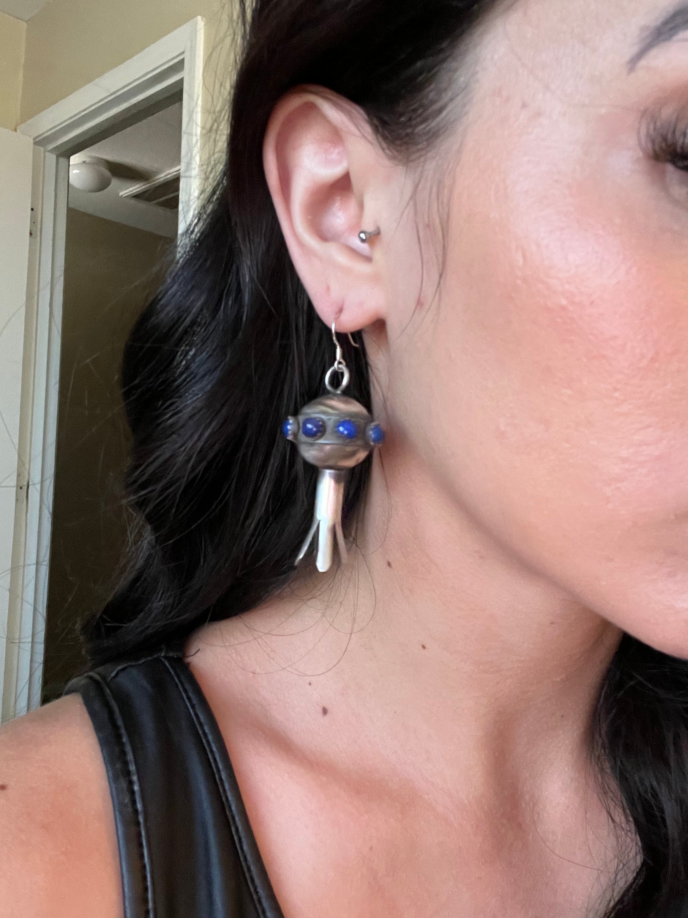 Monica Smith Lapis & Sterling Silver Earrings