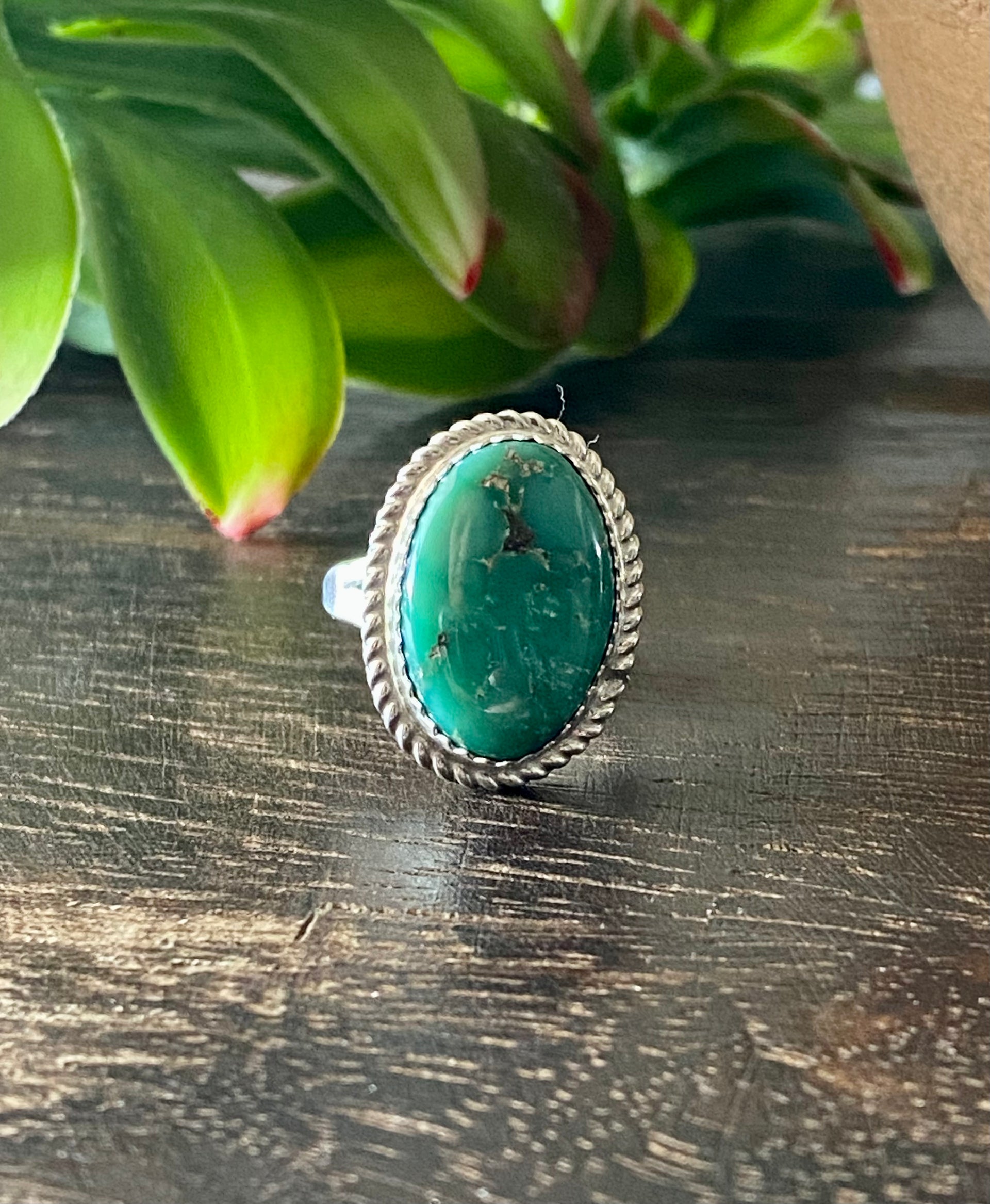 Reda Galvan Broken Arrow Variscite & Sterling Silver Ring Size 5.5