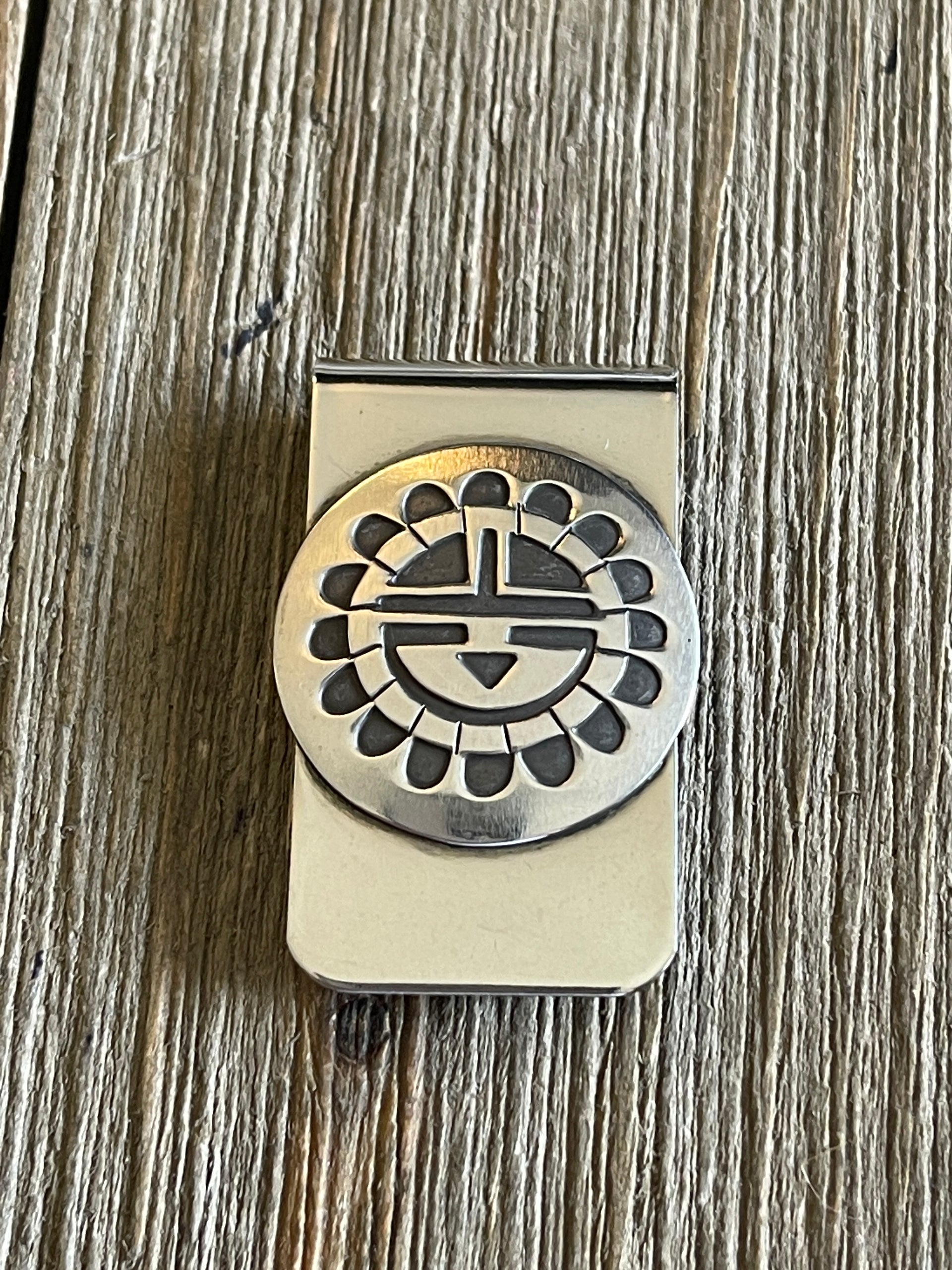 Stanley Gene Sterling Silver Sun Face Money Clip