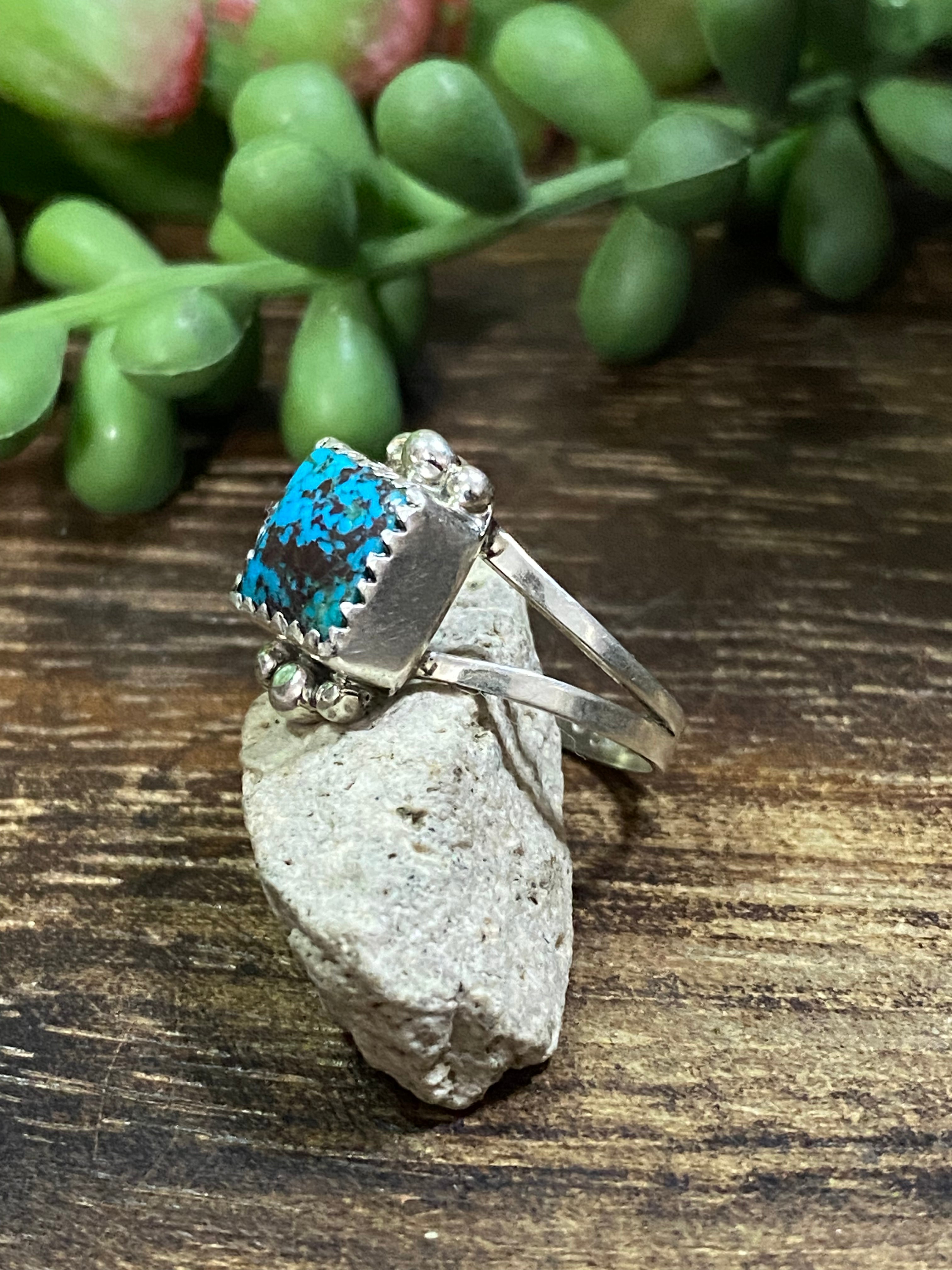 Navajo Made Kingman Turquoise & Sterling Silver Rings