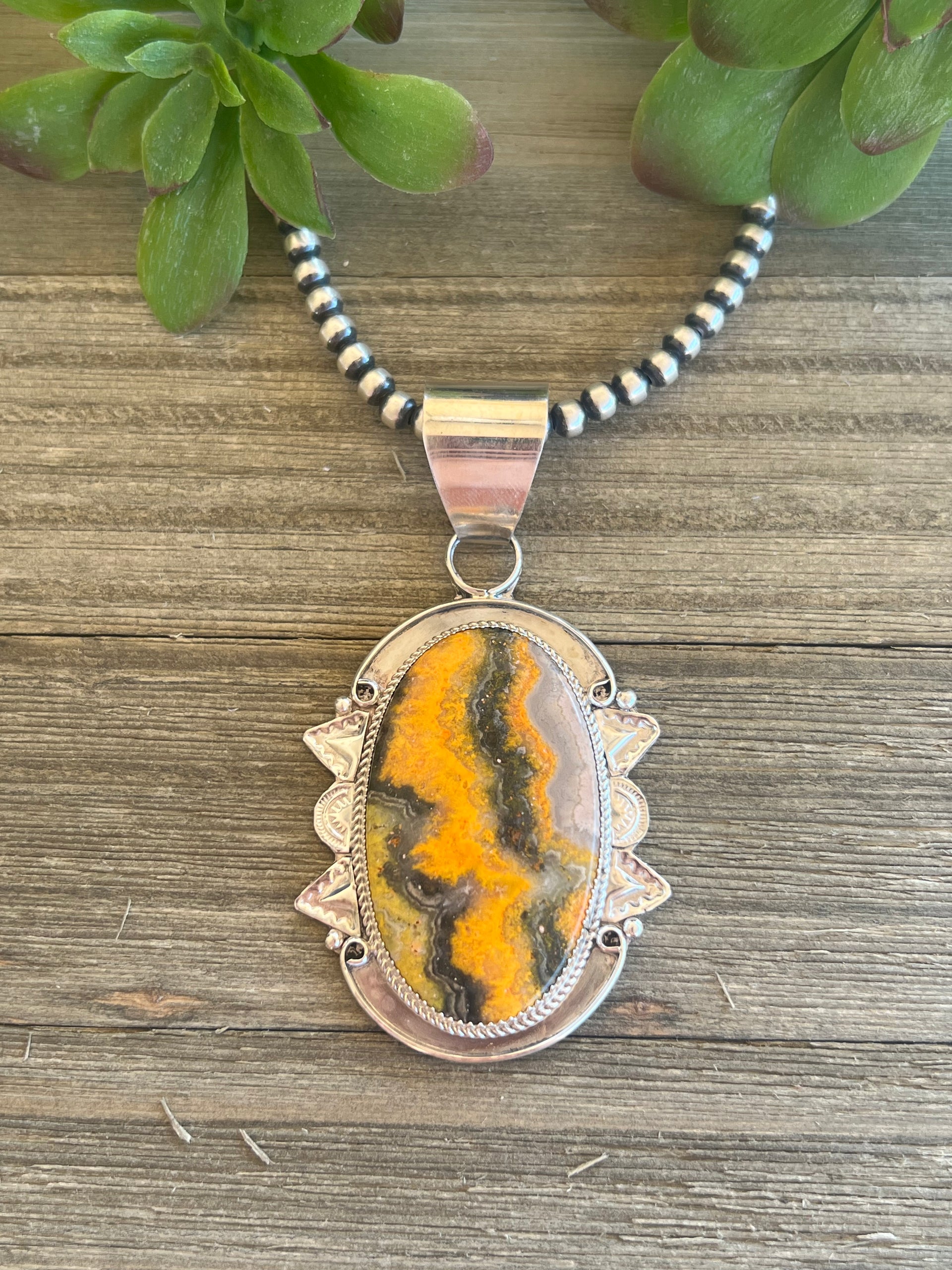 Reda Galvan Bb Agate & Sterling Silver Pendant