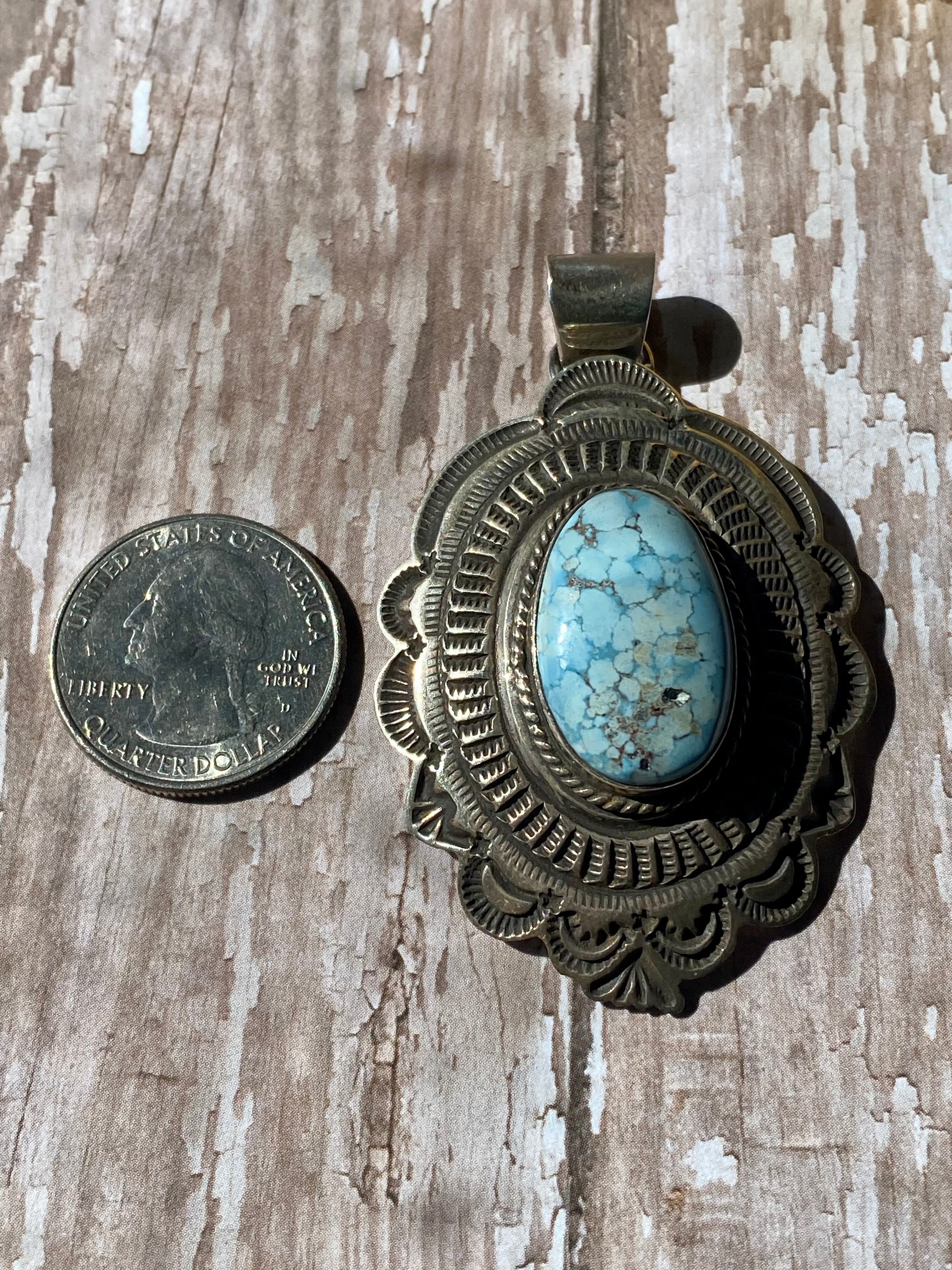 Leonard Maloney Golden Hill’s Turquoise & Sterling Silver Pendant