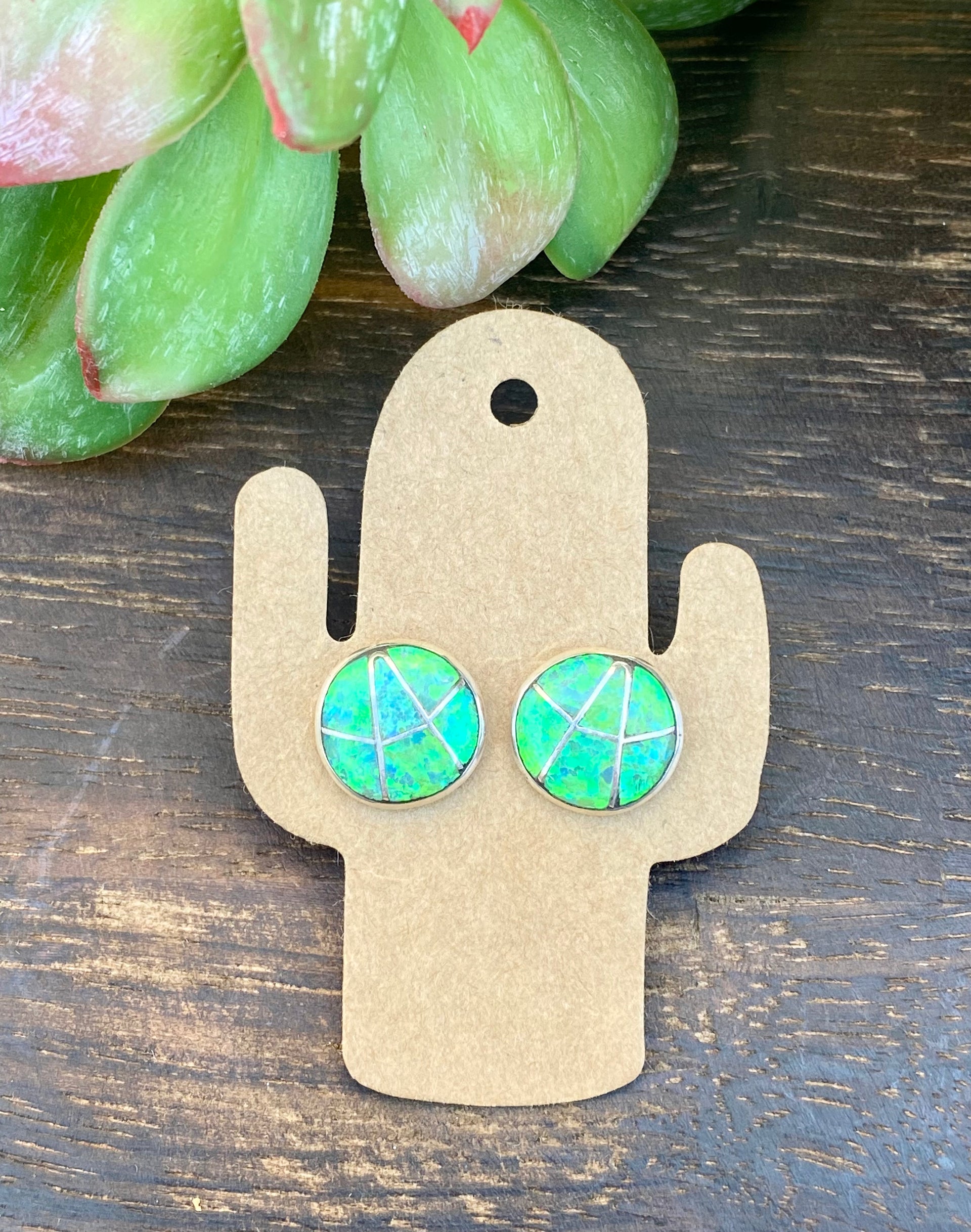 Karen Lalio Opal & Sterling Silver Inlay Post Earrings