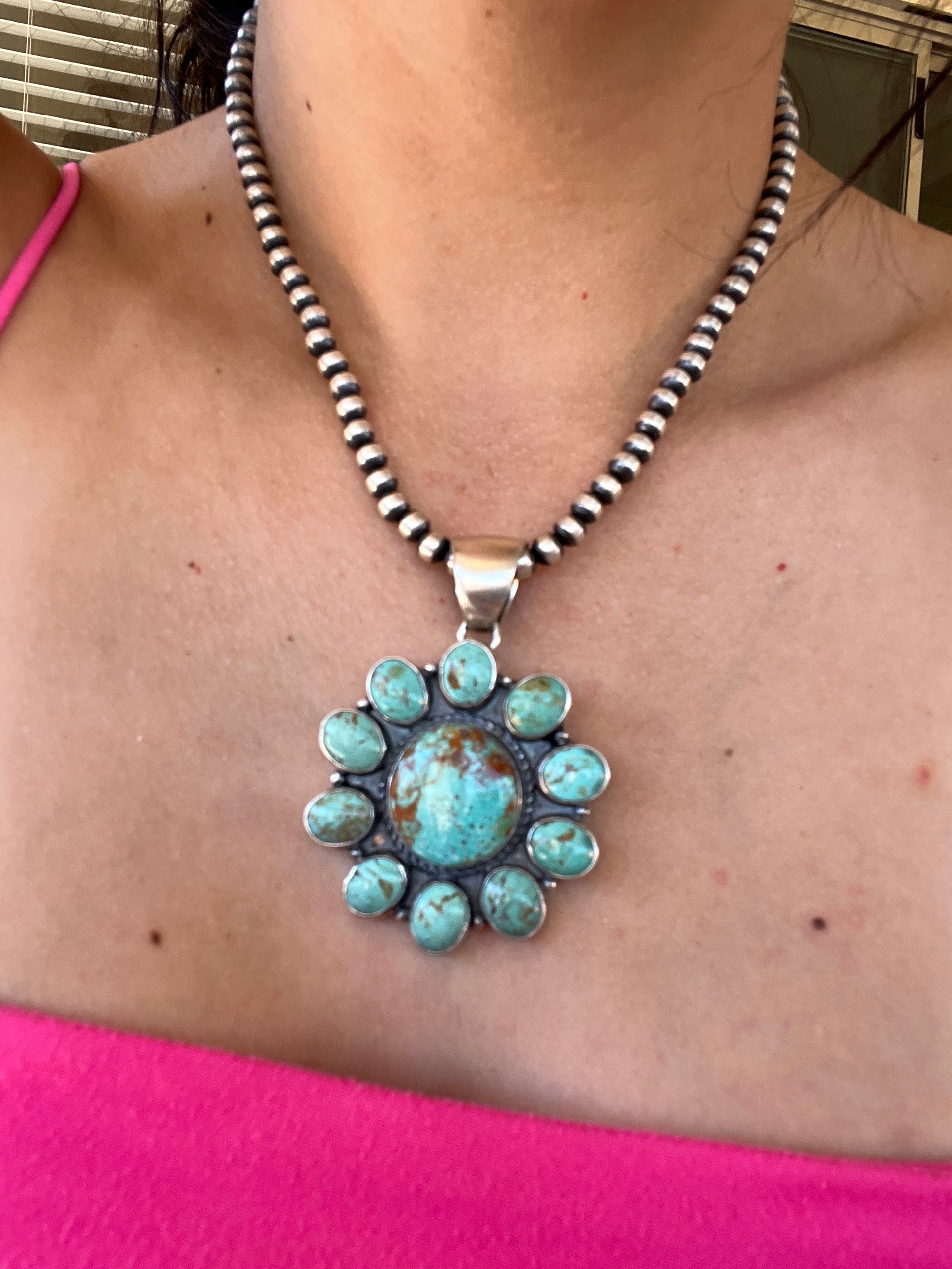 Larry Kaye Royston Turquoise & Sterling Silver Pendant