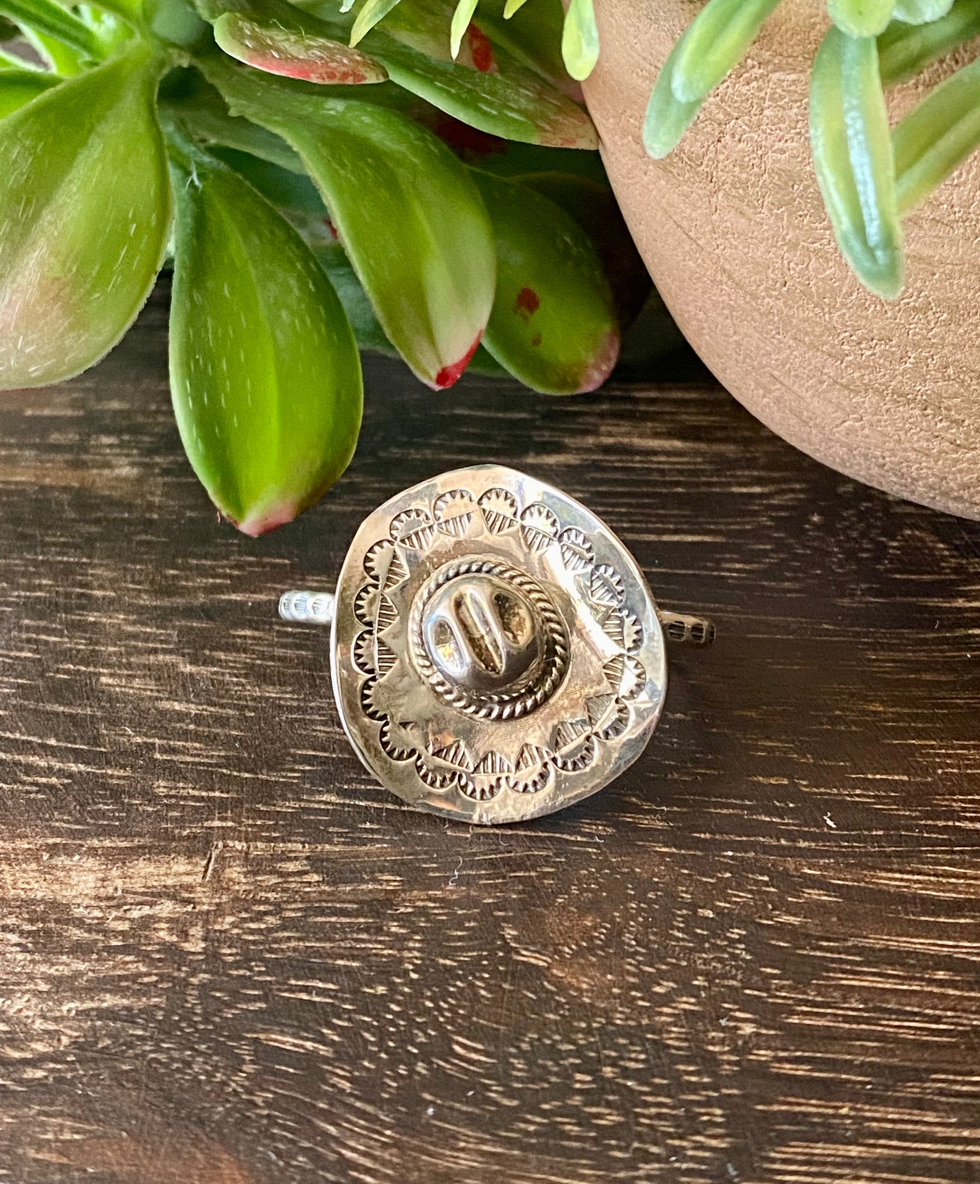 Ben Livingston Sterling Silver Cowboy Hat Ring Size 6.25-6.75