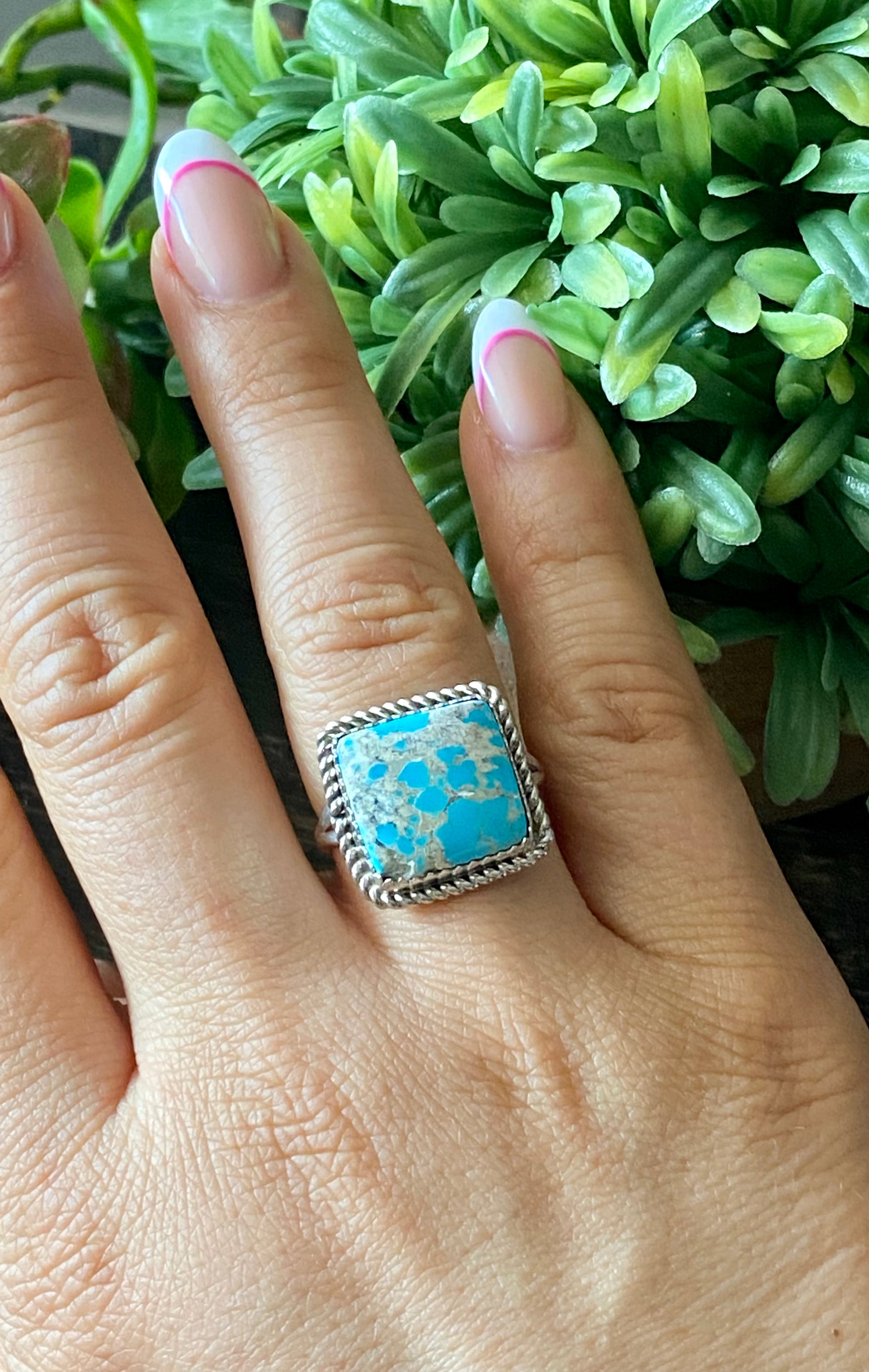 Reda Galvan South Hill Turquoise & Sterling Silver Ring Size 9.25