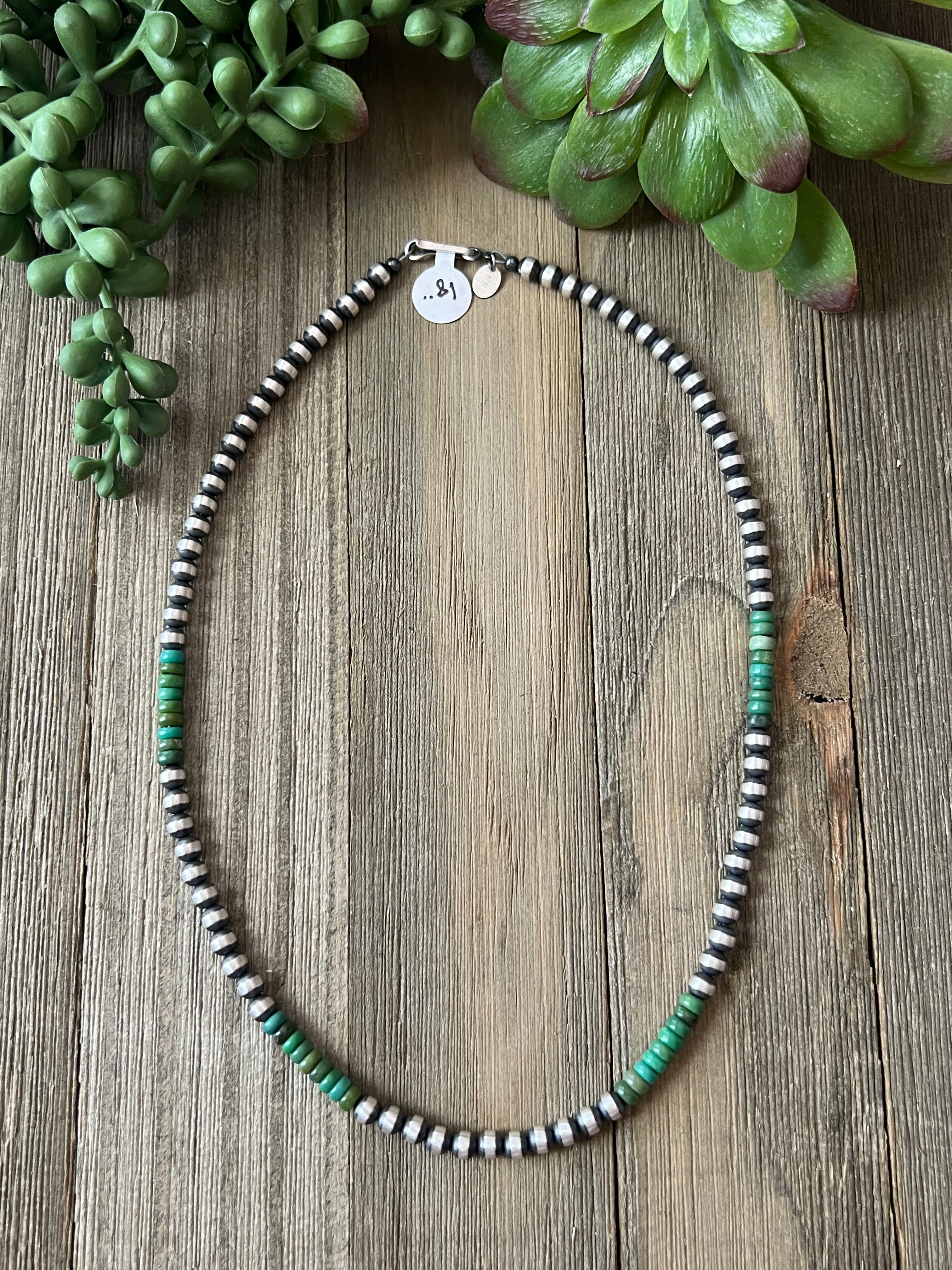 Navajo Strung Sonoran Gold & Sterling Silver 5 MM Pearl Necklace