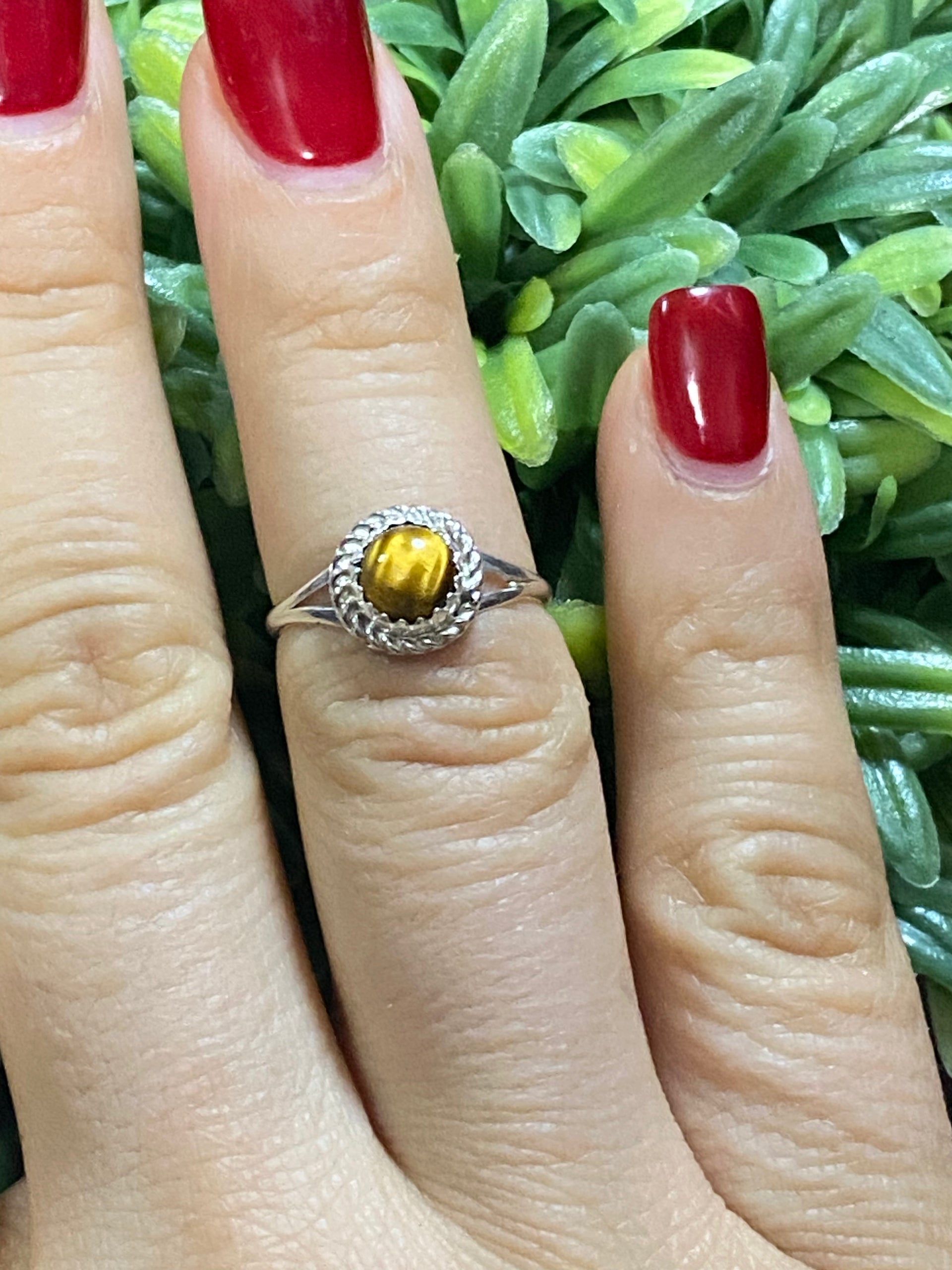 Navajo Made Tigers Eye & Sterling Silver Ring