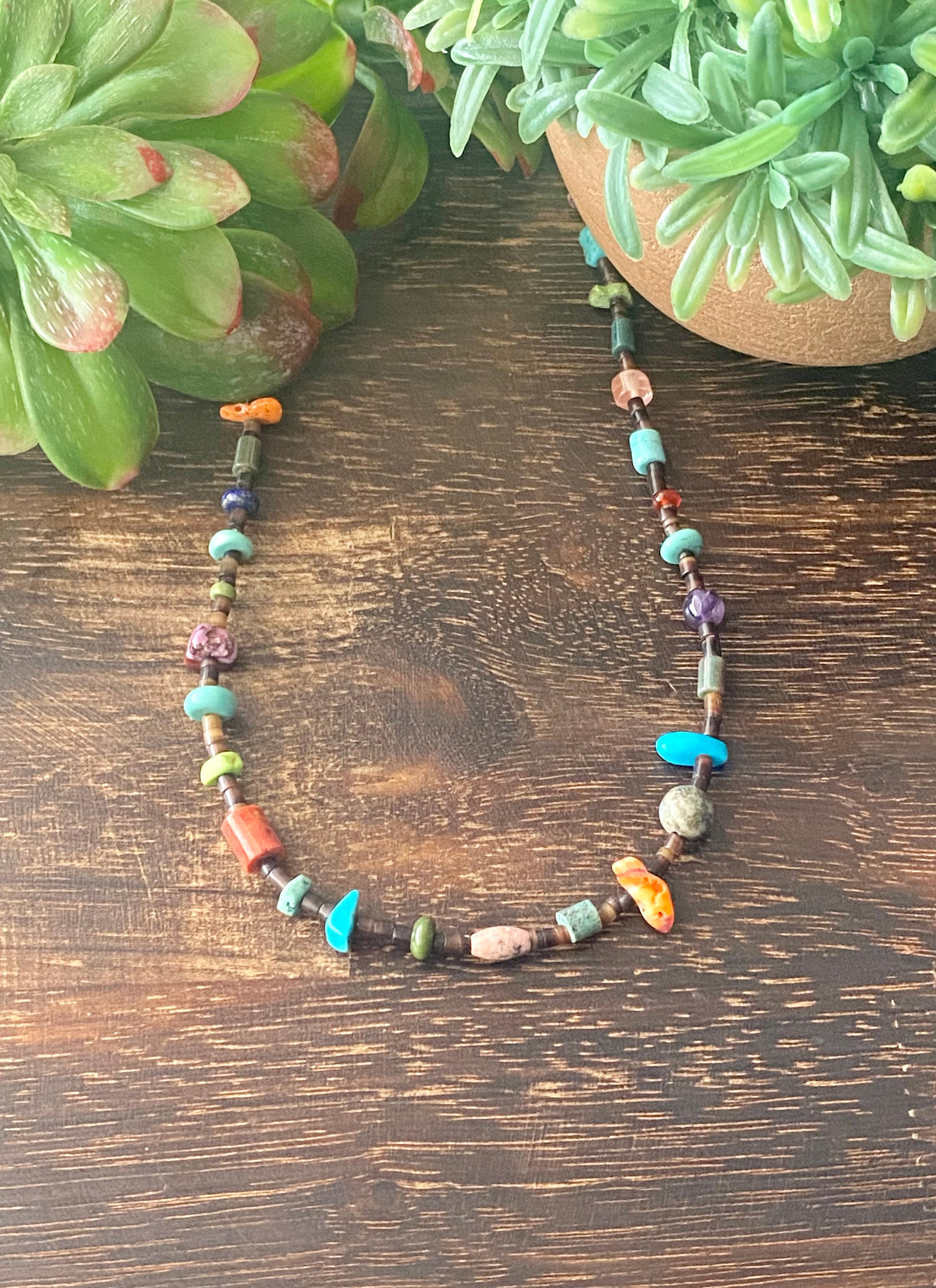 Navajo Made Multi Stone Fetish Necklace