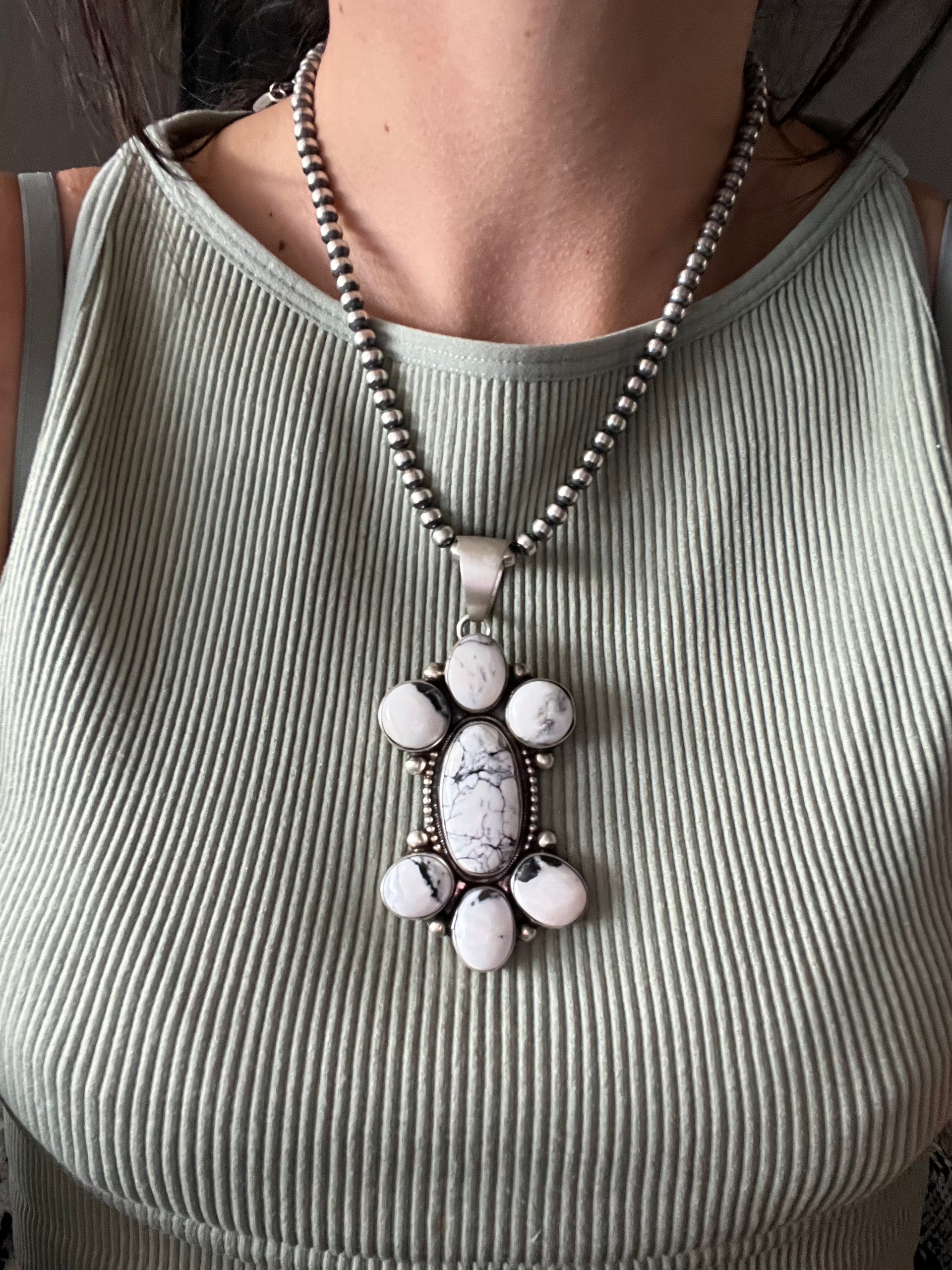 Kathleen Chavez White Buffalo & Sterling Silver Pendant