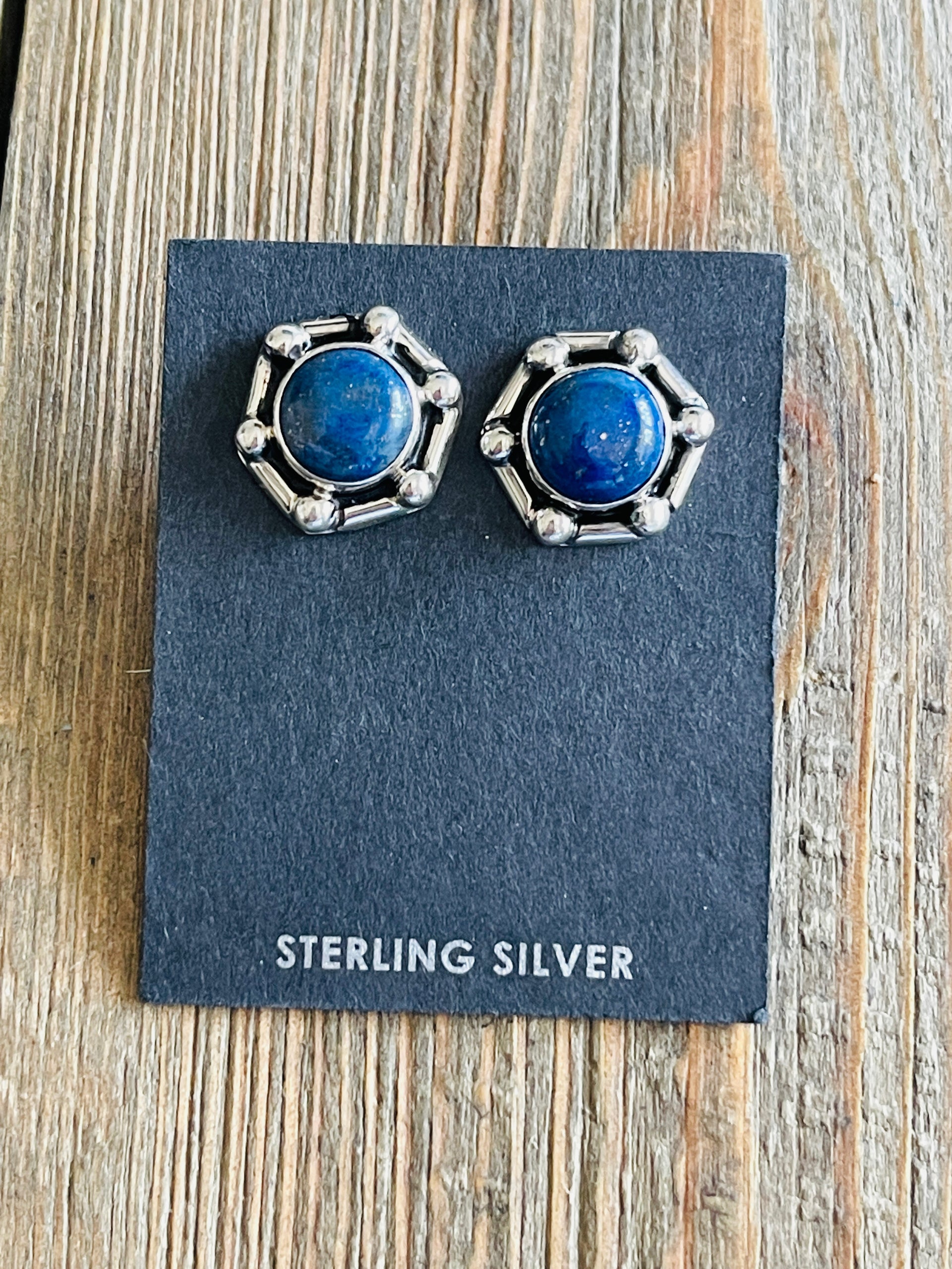 M. Silversmith Lapis & Sterling Silver Post Earrings