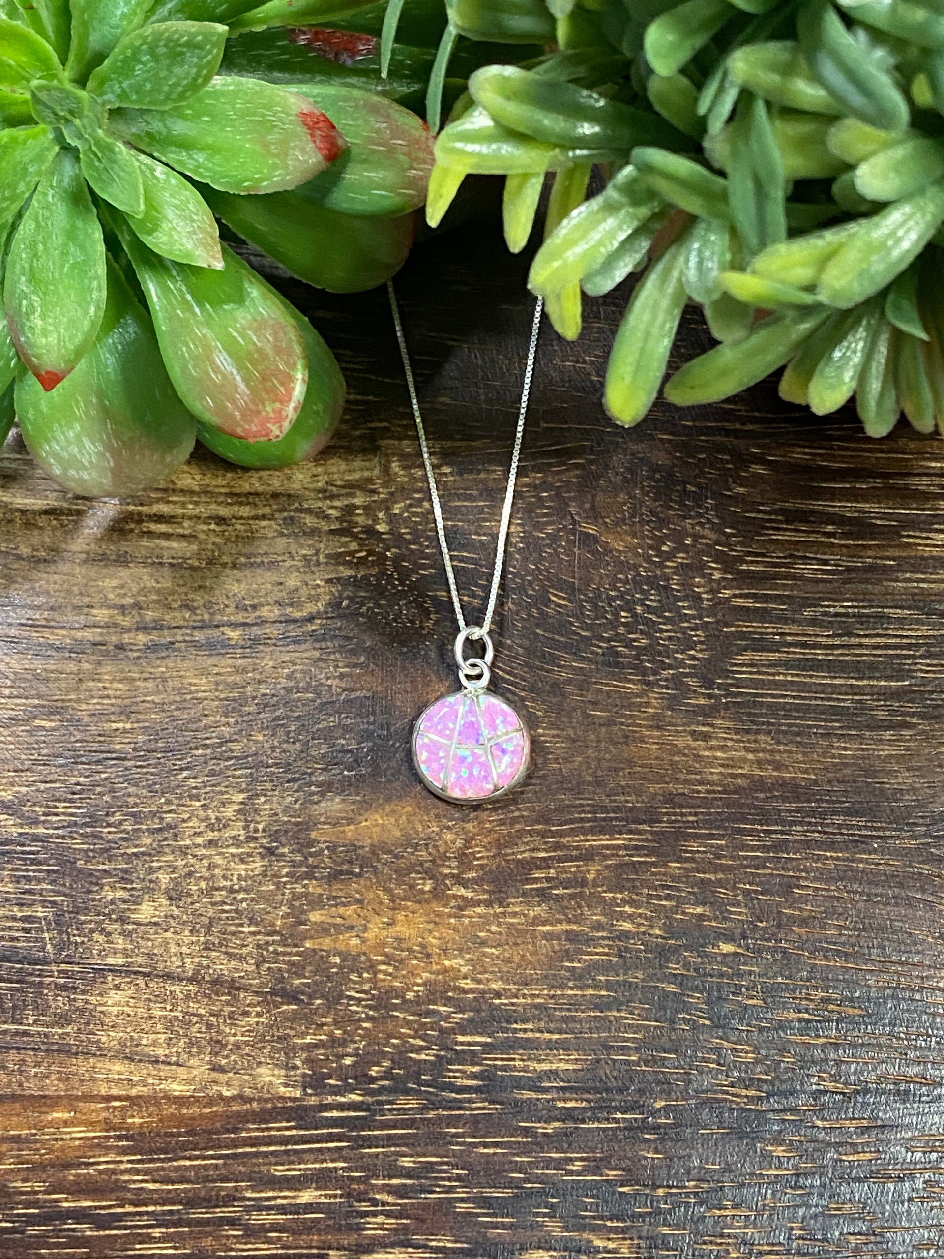 Navajo Made Opal & Sterling Silver Inlay Pendant
