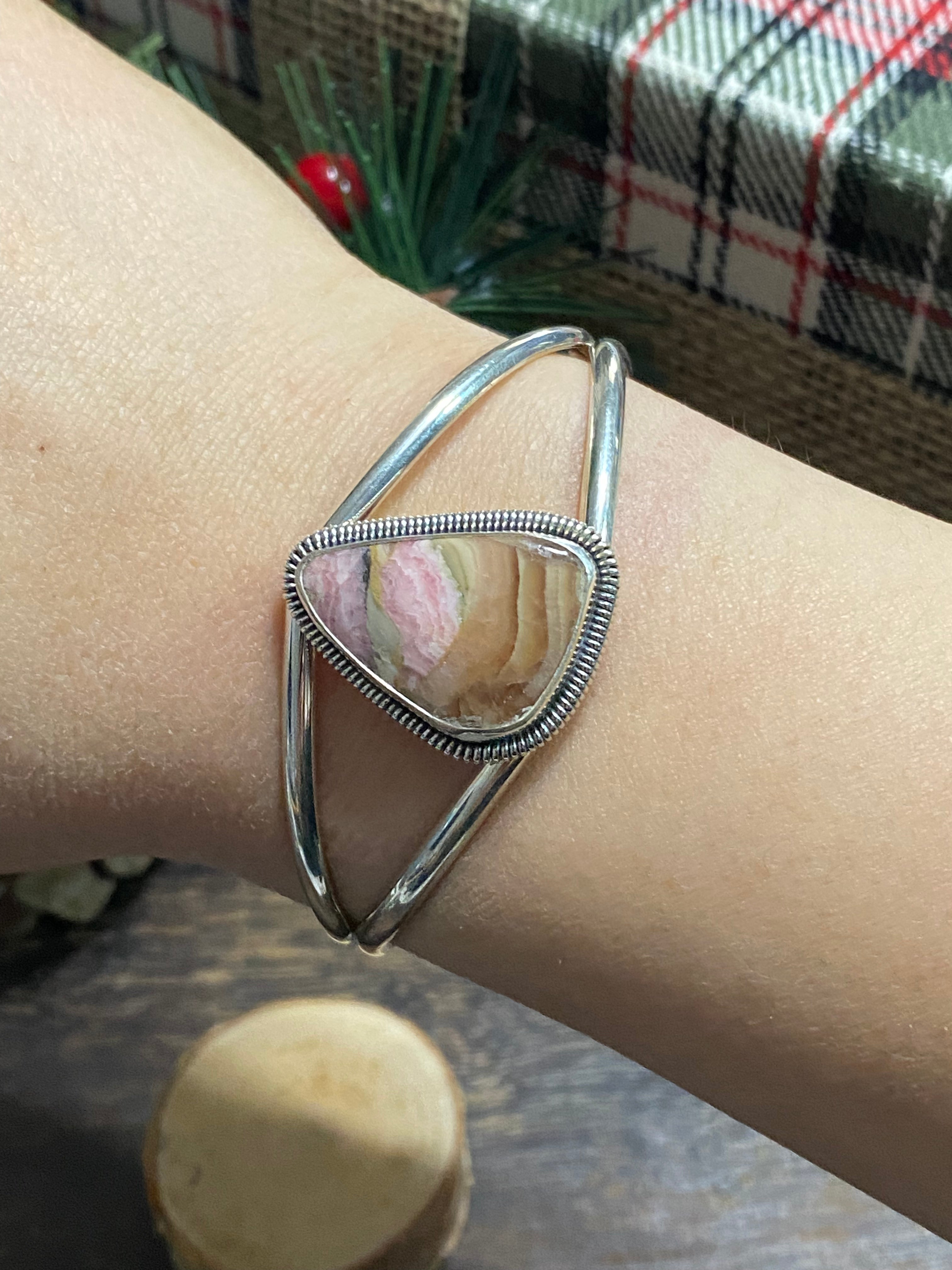 Wydell Billie Rhodochrosite & Sterling Silver Cuff Bracelet