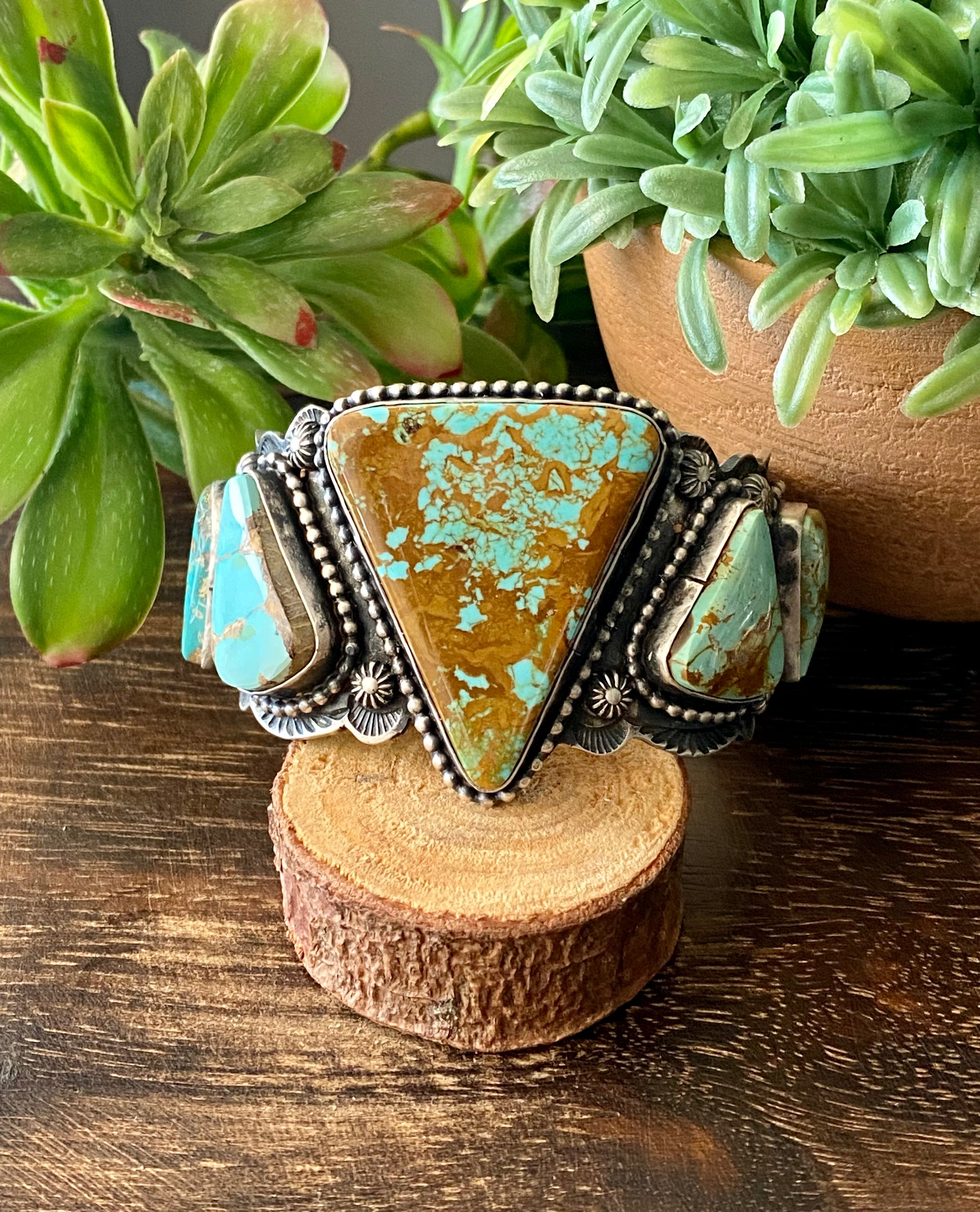 Shawn Cayatineto Royston Turquoise & Sterling Silver Cuff Bracelet