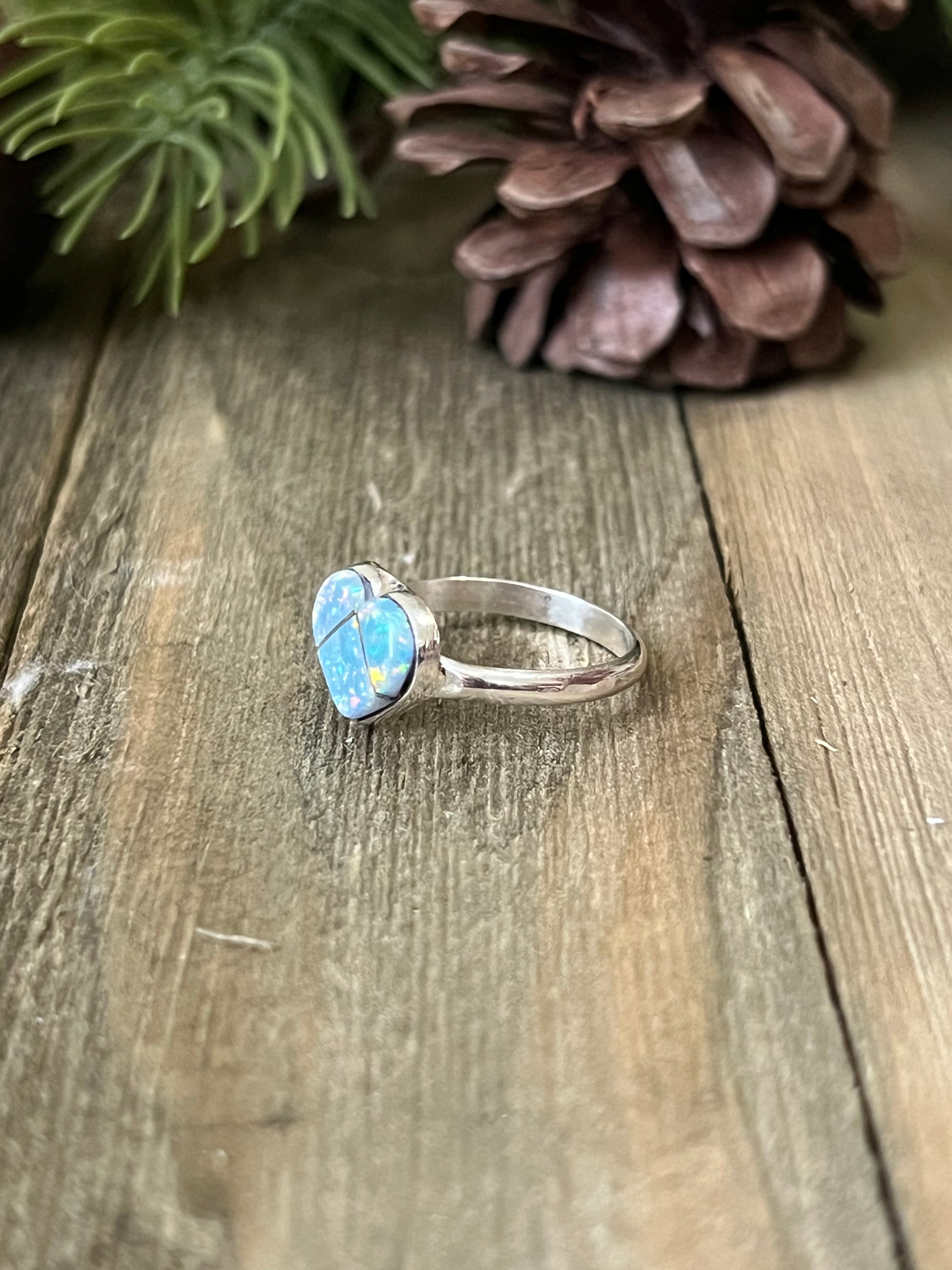 Zuni Made Opal (Man Made) & Sterling Silver Ring