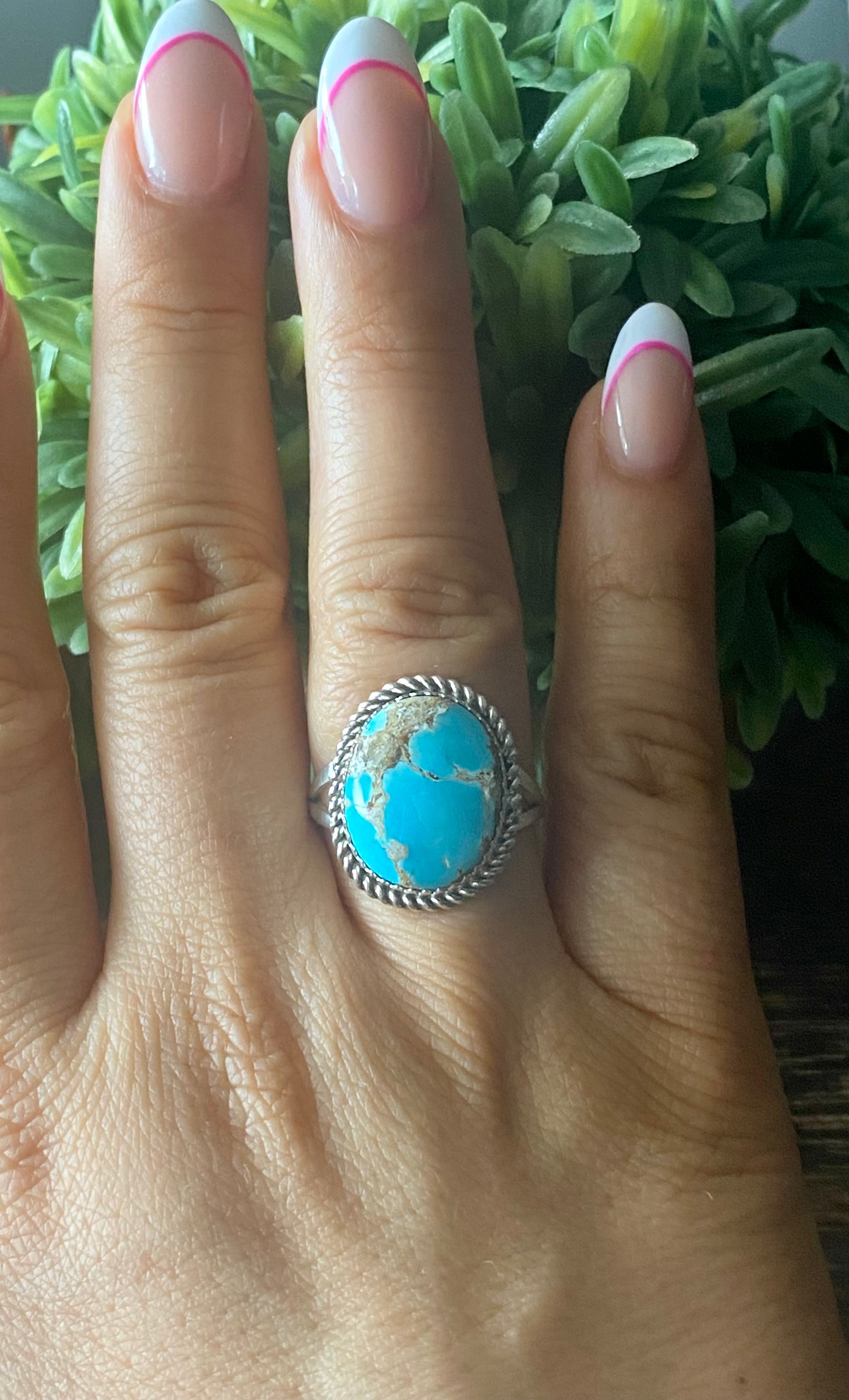 Reda Galvan South Hill Turquoise & Sterling Silver Ring Size 9.5