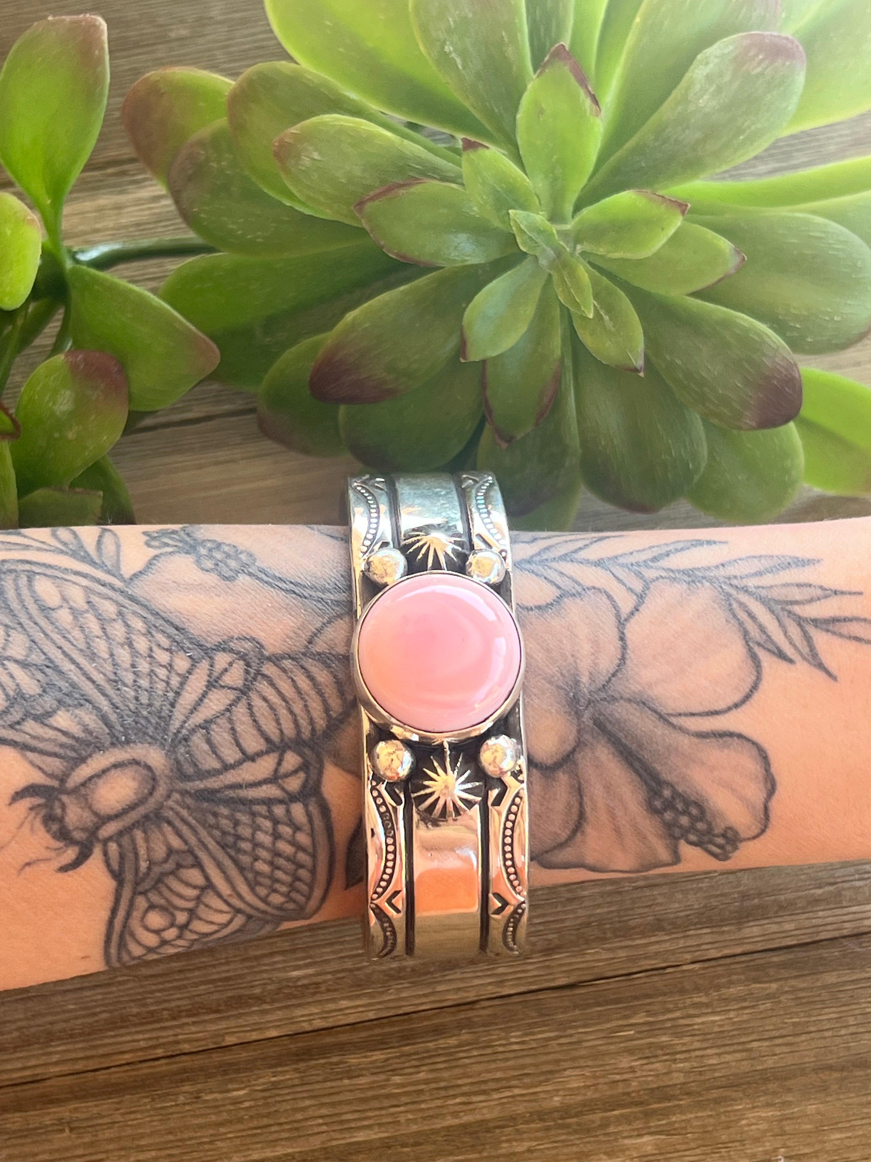 Chimney Butte Pink Conch & Sterling Silver Cuff Bracelet