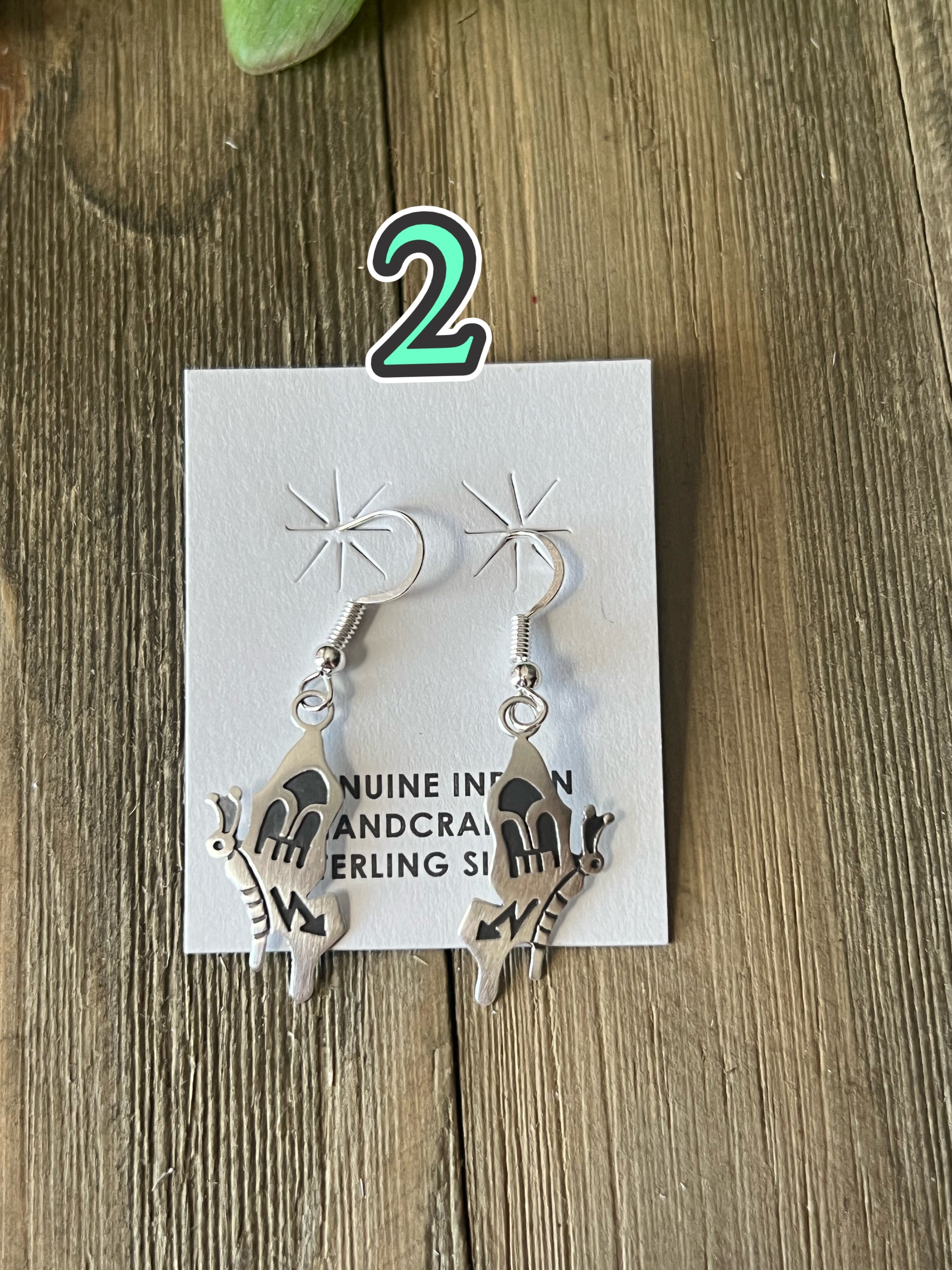 Navajo Made Sterling Silver Dangle Butterfly Earrings