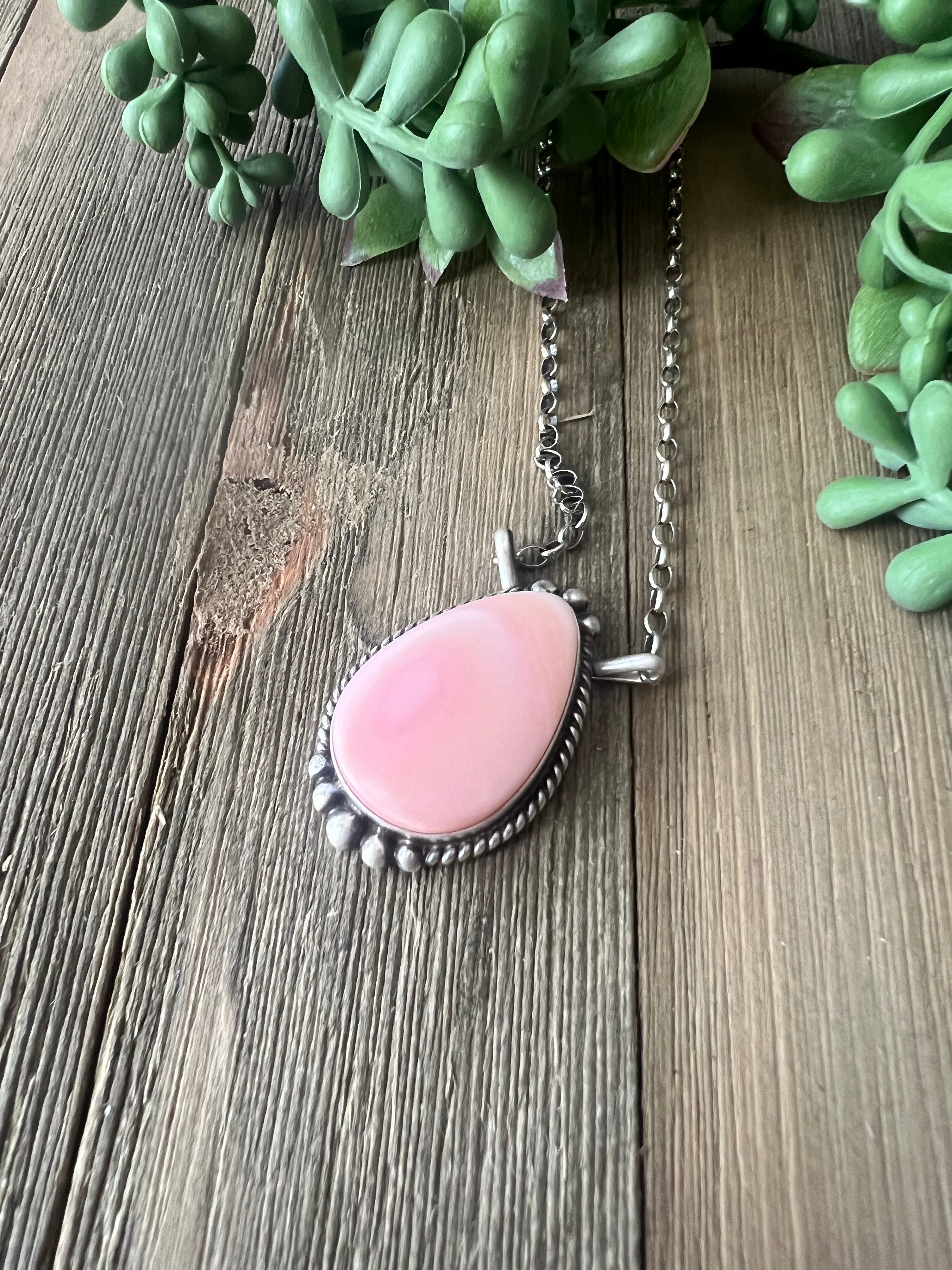 Alfred Martinez Pink Conch & Sterling Silver Necklace