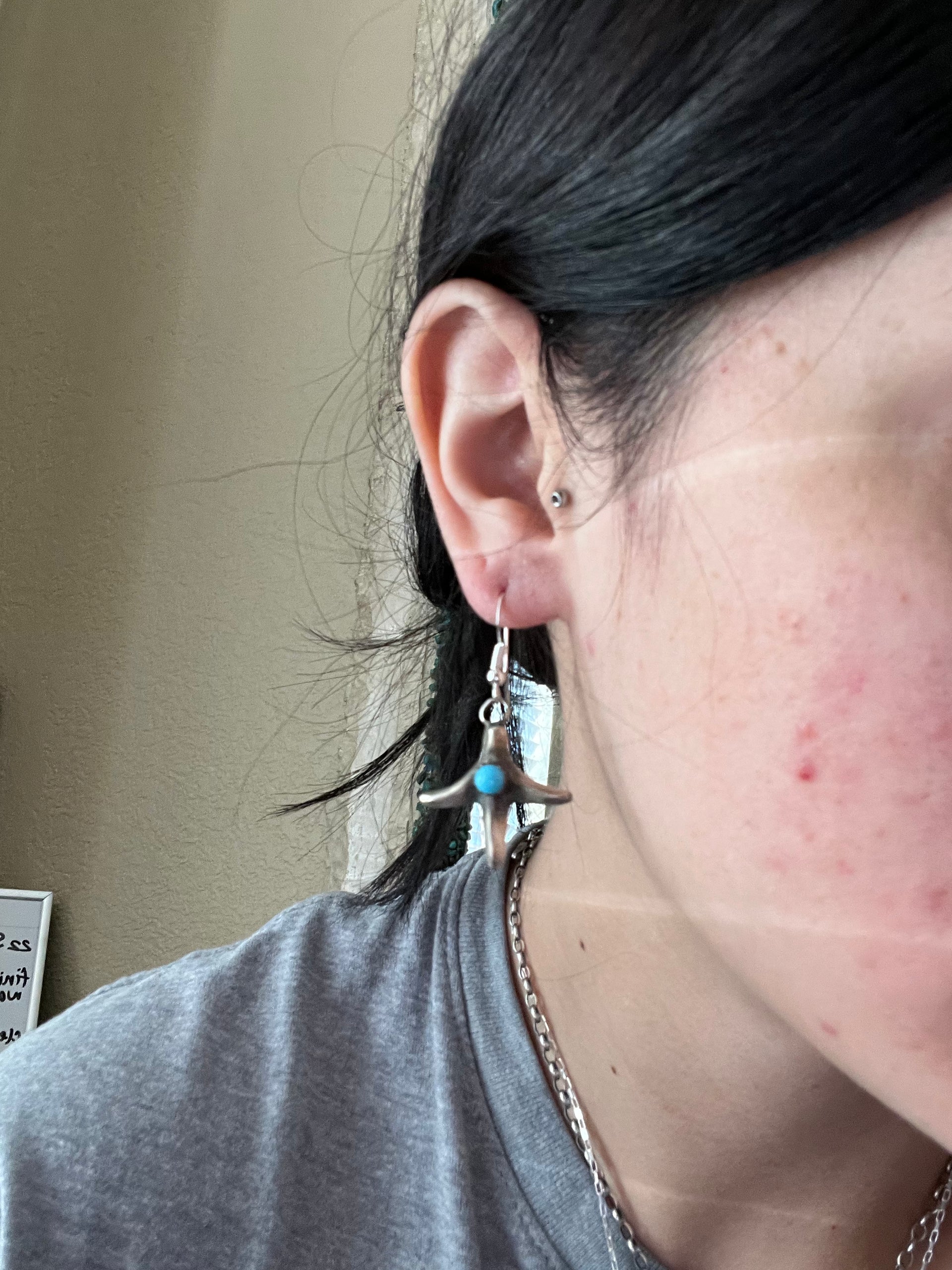 Tony Yazzie Sterling Silver Dangle Earrings