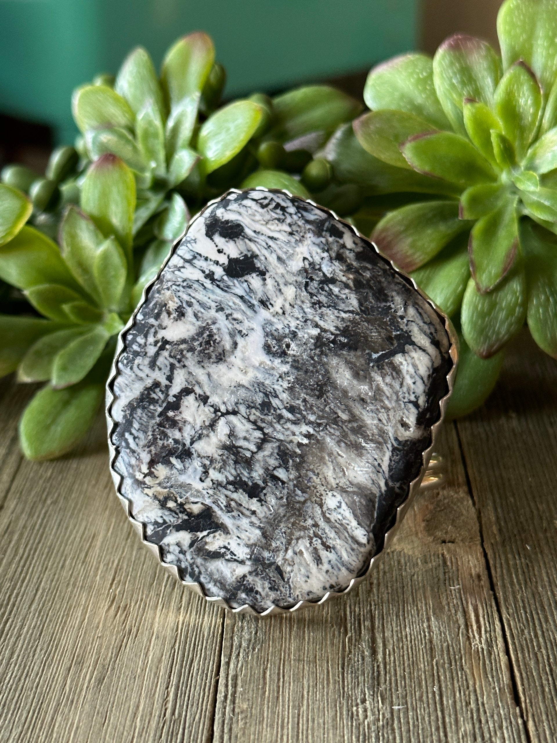 Danny Henio White Buffalo & Sterling Silver Cuff Bracelet