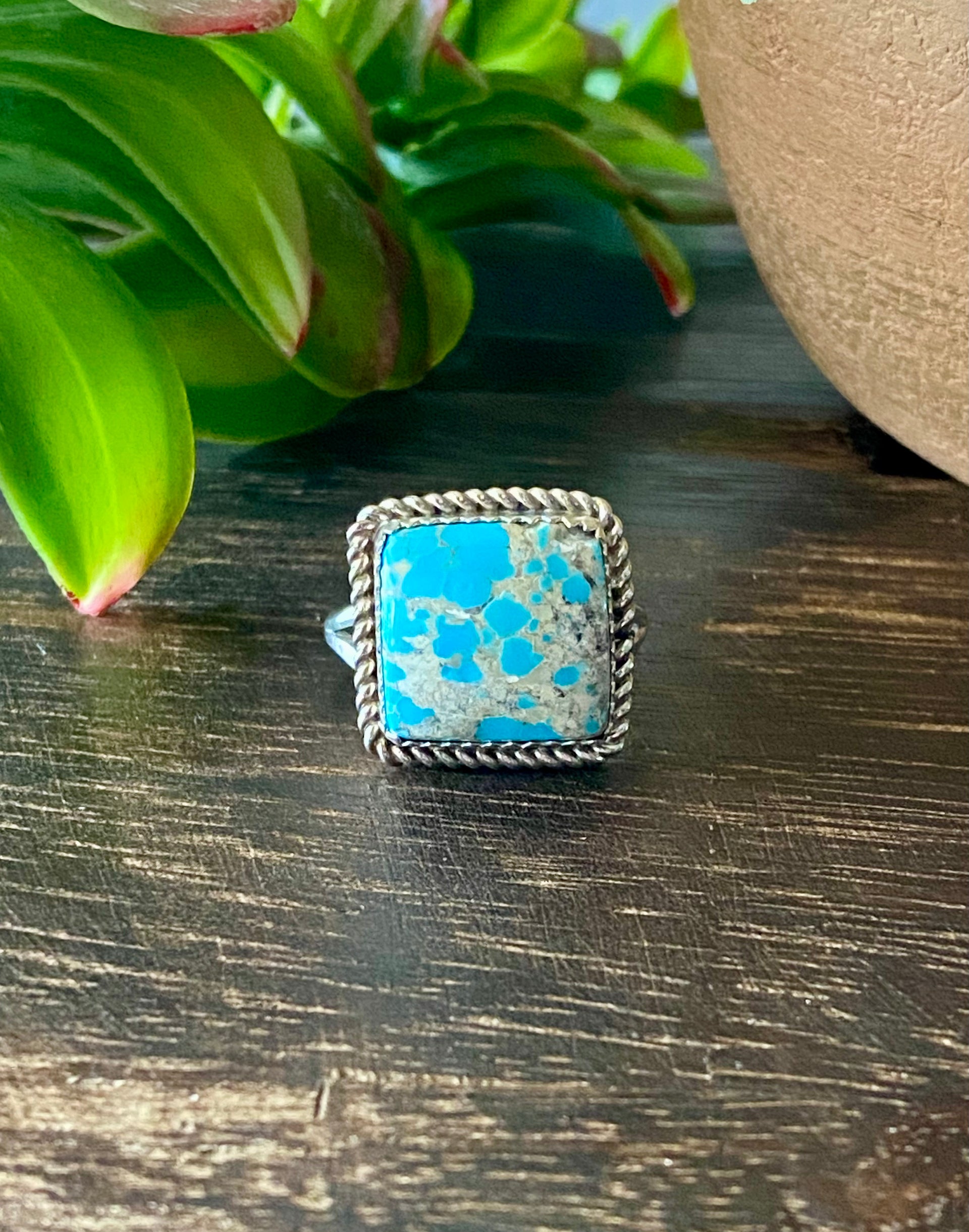Reda Galvan South Hill Turquoise & Sterling Silver Ring Size 9.25