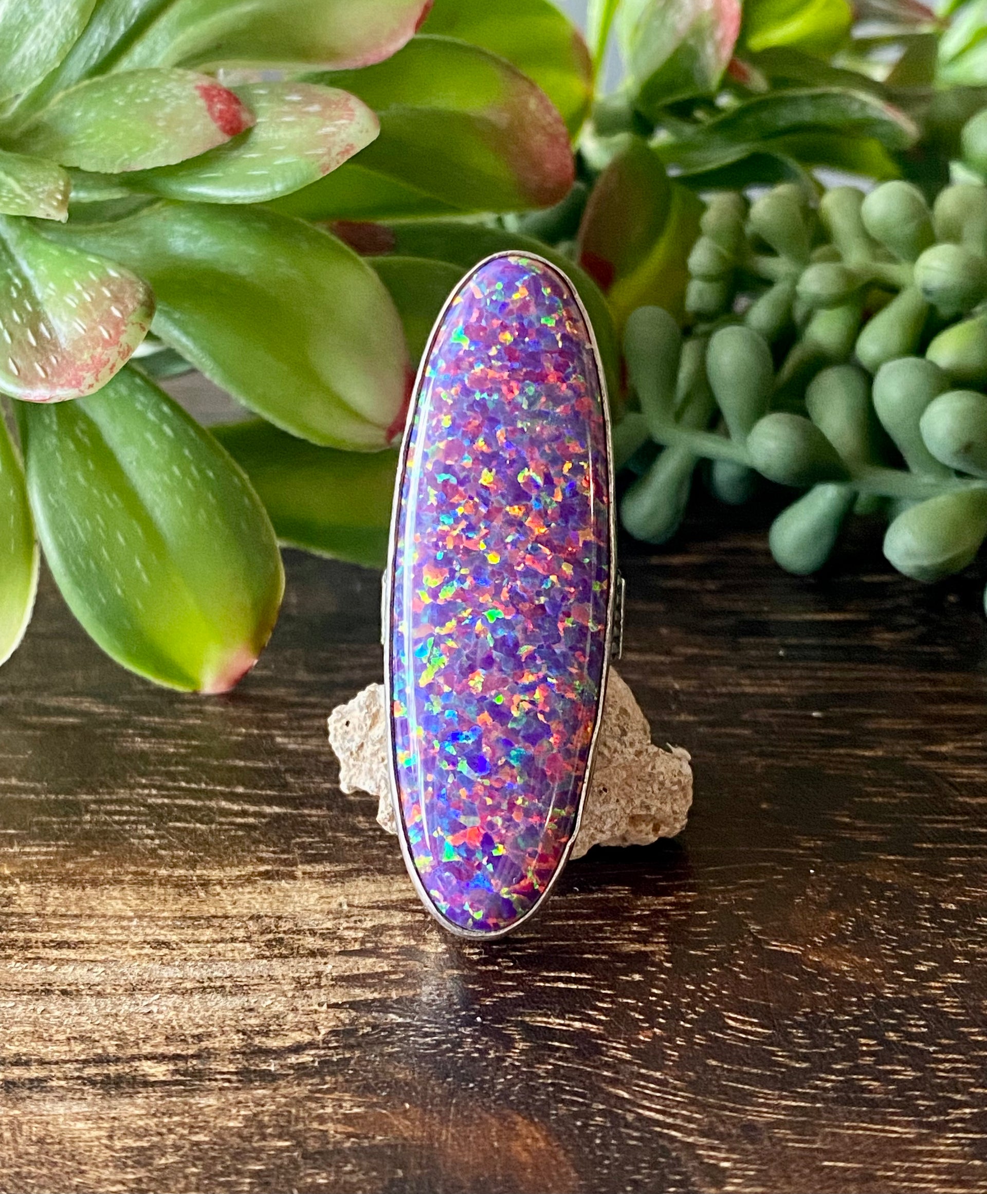 Patrick Yazzie Opal & Sterling Silver Ring Size 6.25
