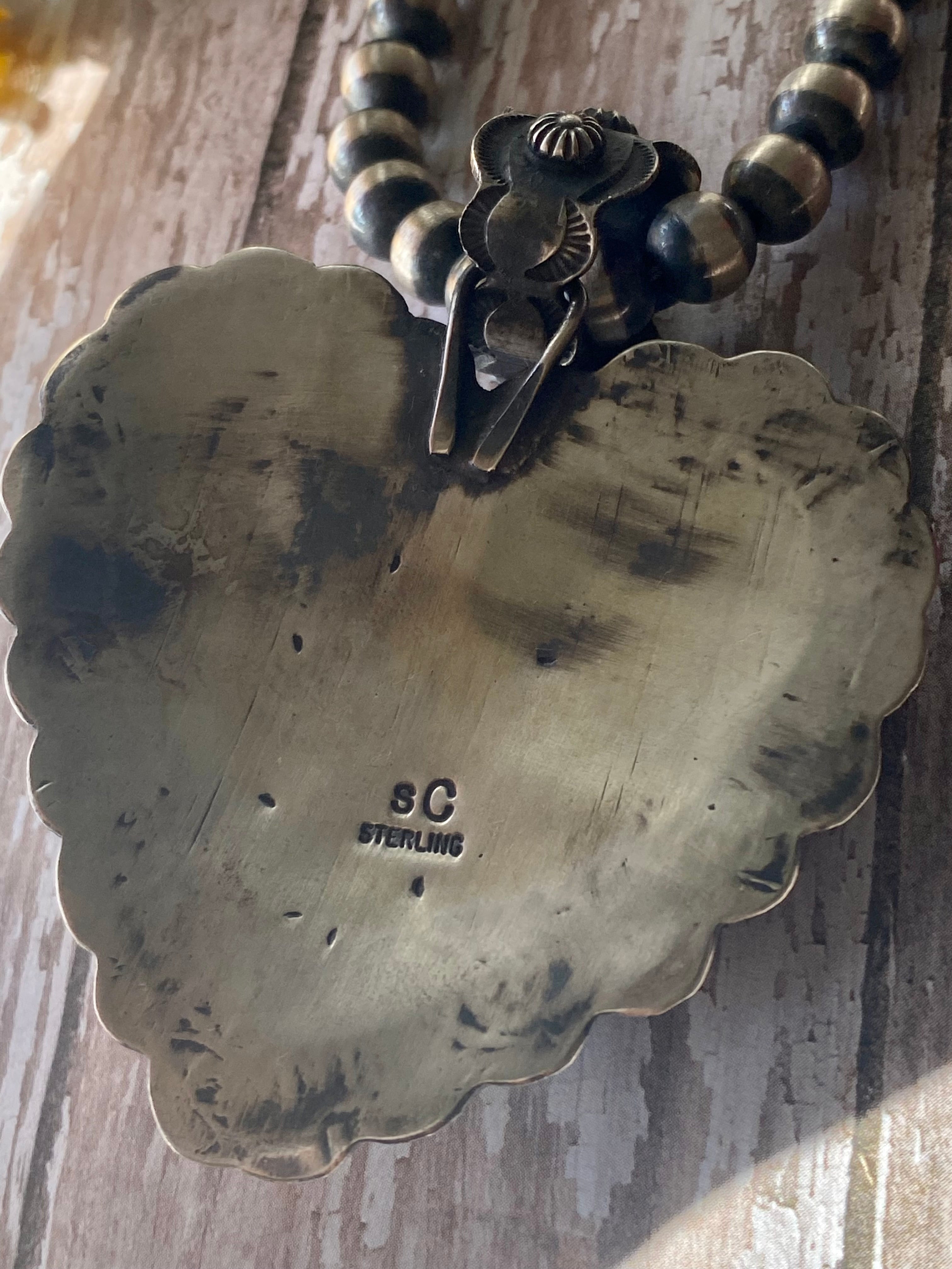 Shawn Cayatineto Labradorite & Sleeping Beauty Turquoise Sterling Silver Heart Pendant