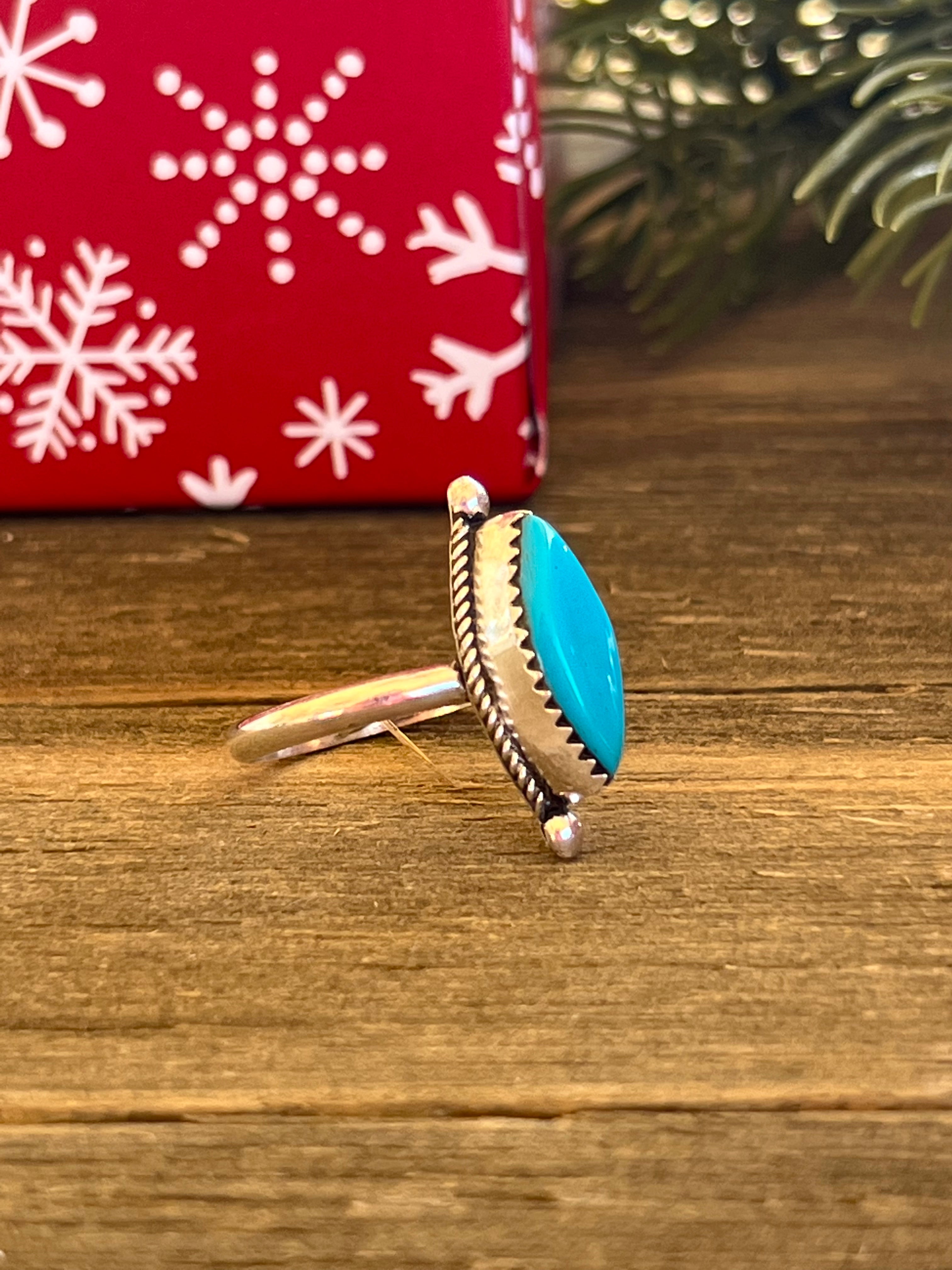 Zuni Made Kingman Turquoise & Sterling Silver Ring