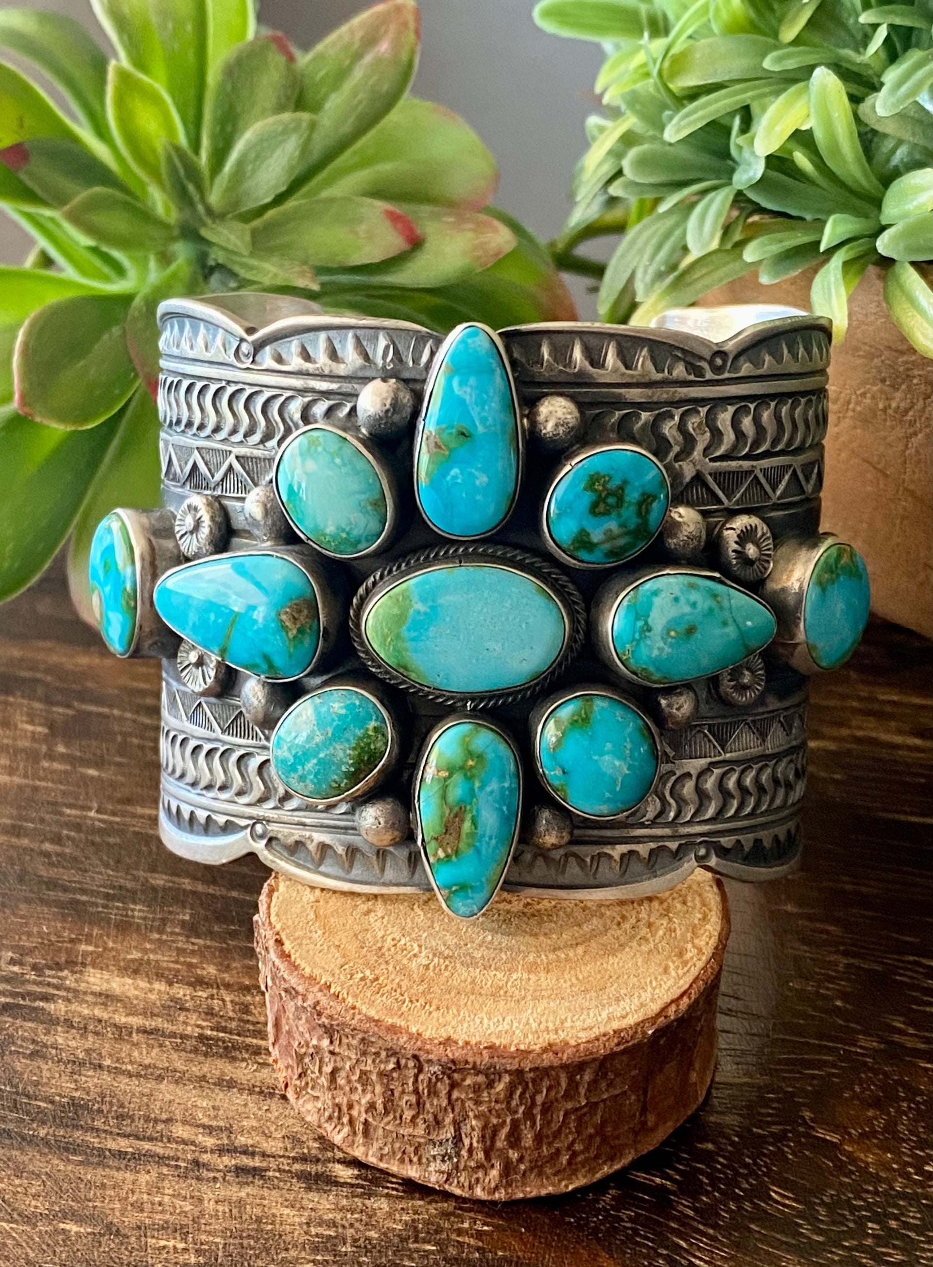 Telly John Sonoran Rose Turquoise & Sterling Silver Cuff Bracelet