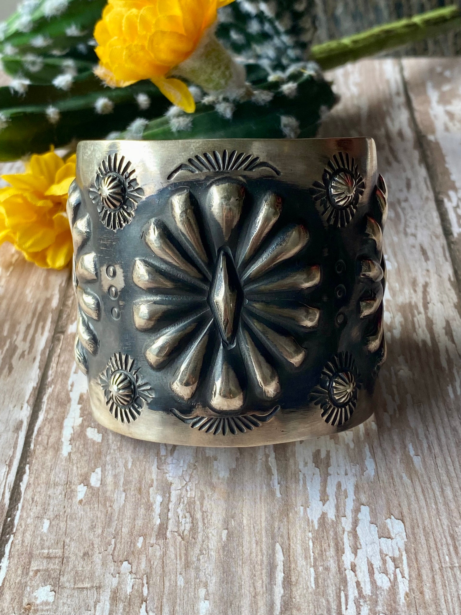 Elvira Bill Sterling Silver Concho Cuff Bracelet