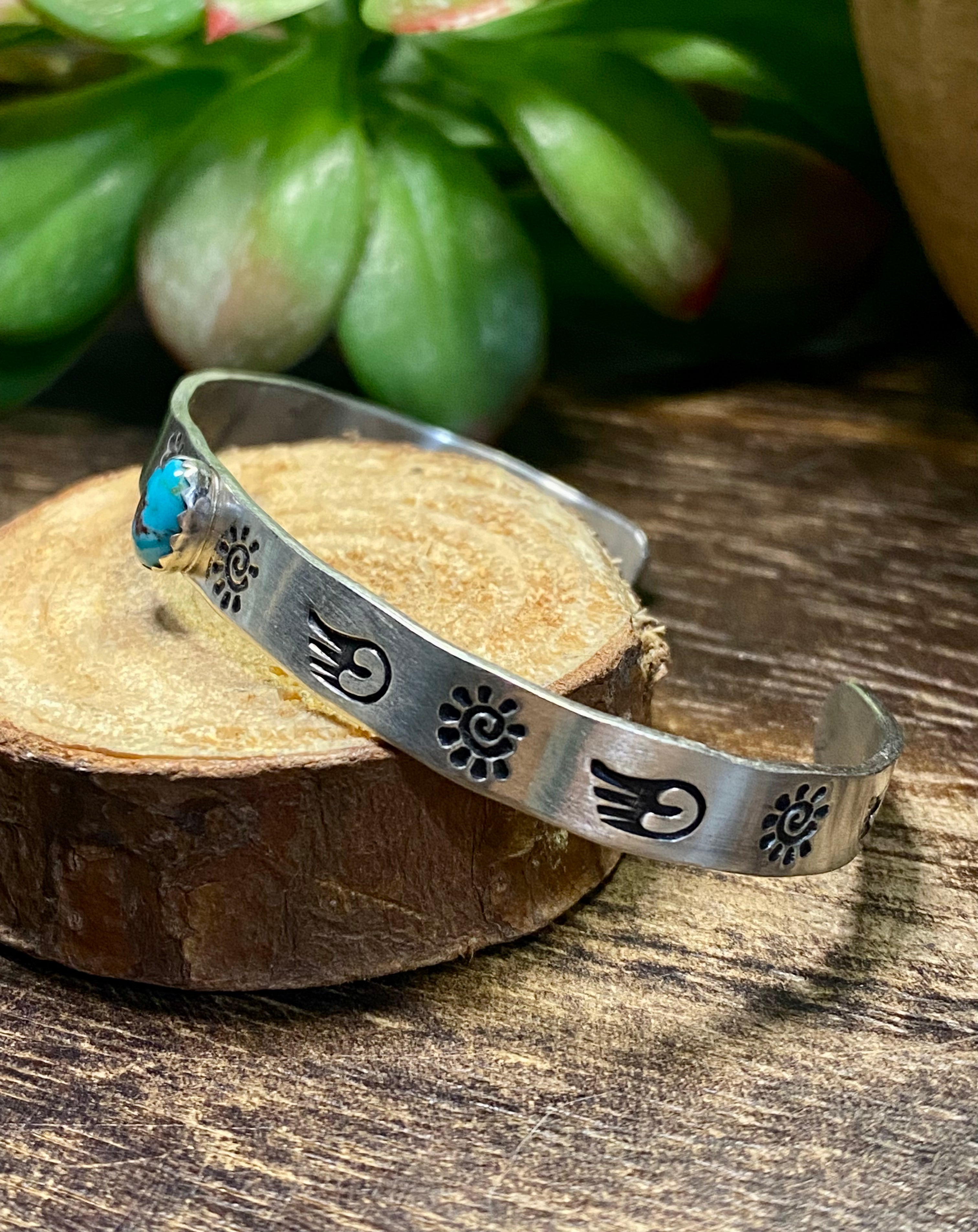 B. Shorty Kingman Turquoise & Sterling Silver Cuff Bracelets